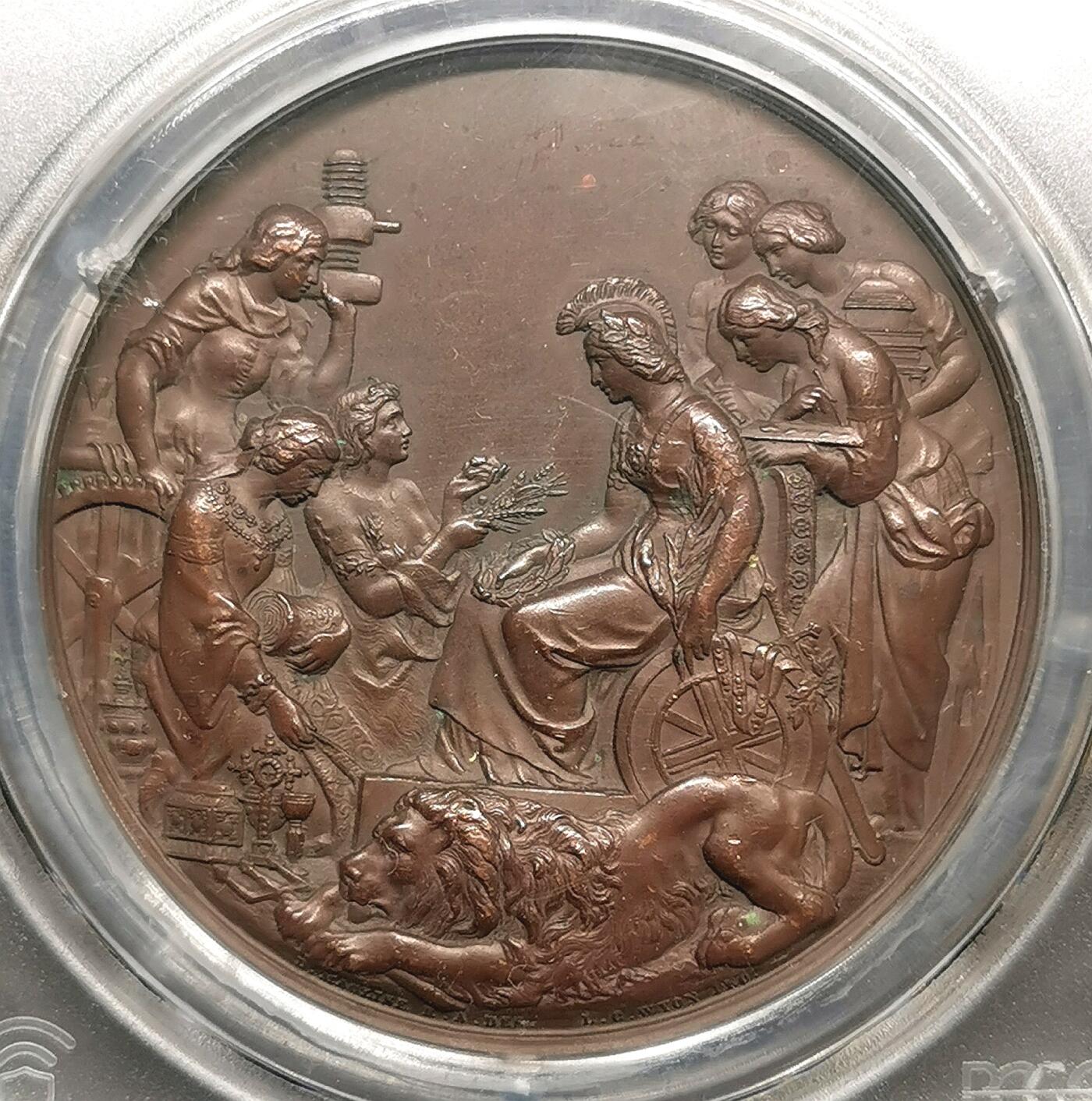 凡希社世界钱币微拍第二百七十期 1862英国伦敦世博会纪念大型铜章PCGS-SP64