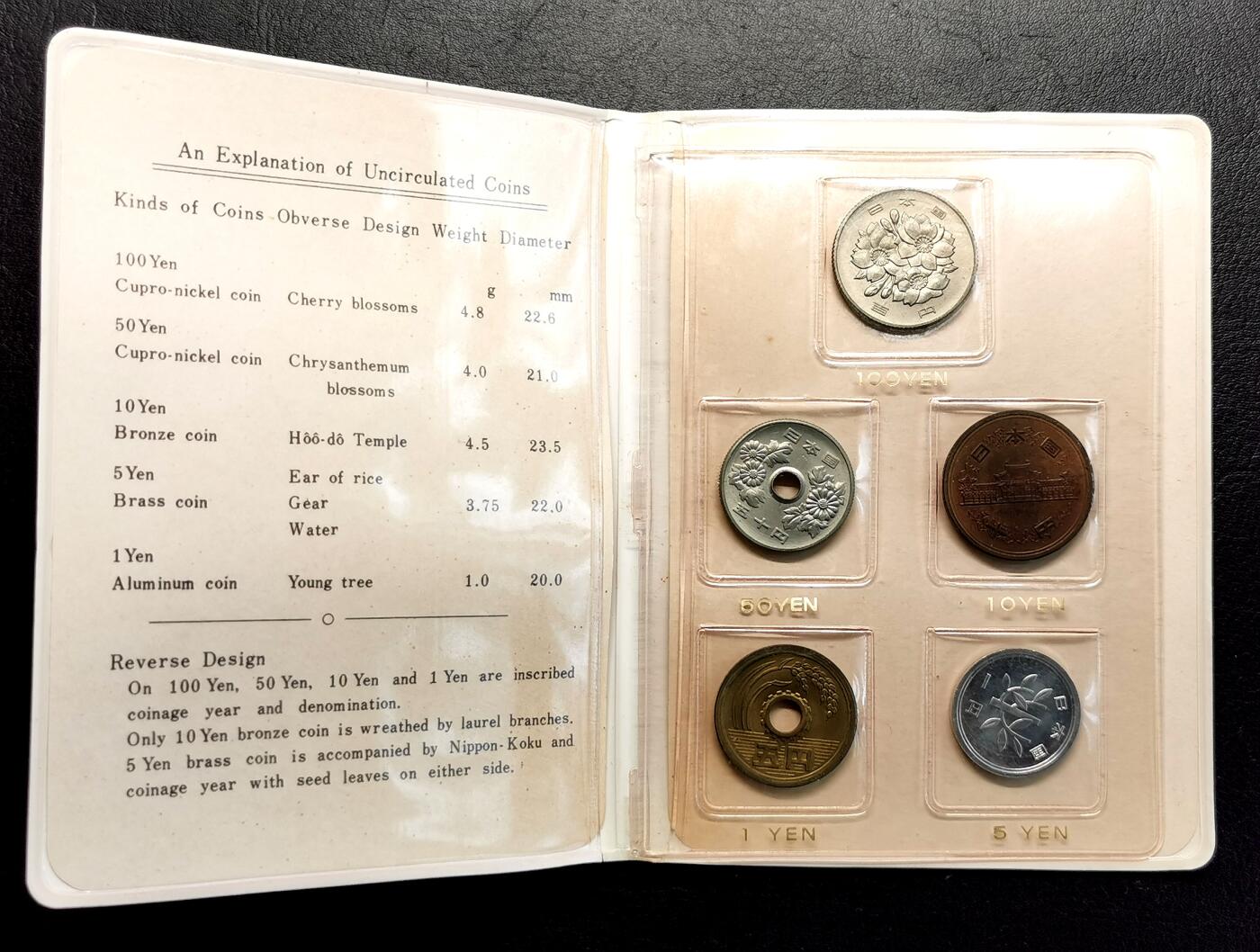 凡希社世界钱币微拍第二百七十期 1969日本造币局MINT SET五枚，内页脱落，币品完美！