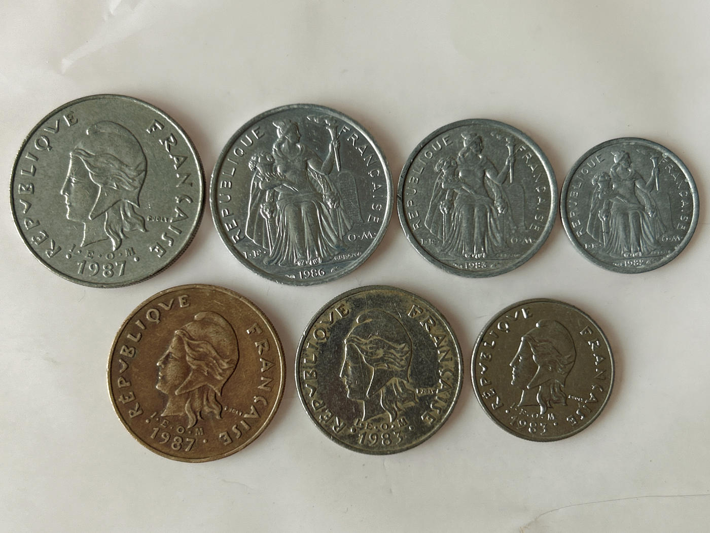 第一海外回流一元起拍收藏 散币专场 第92期 法属新喀里多尼亚7枚套