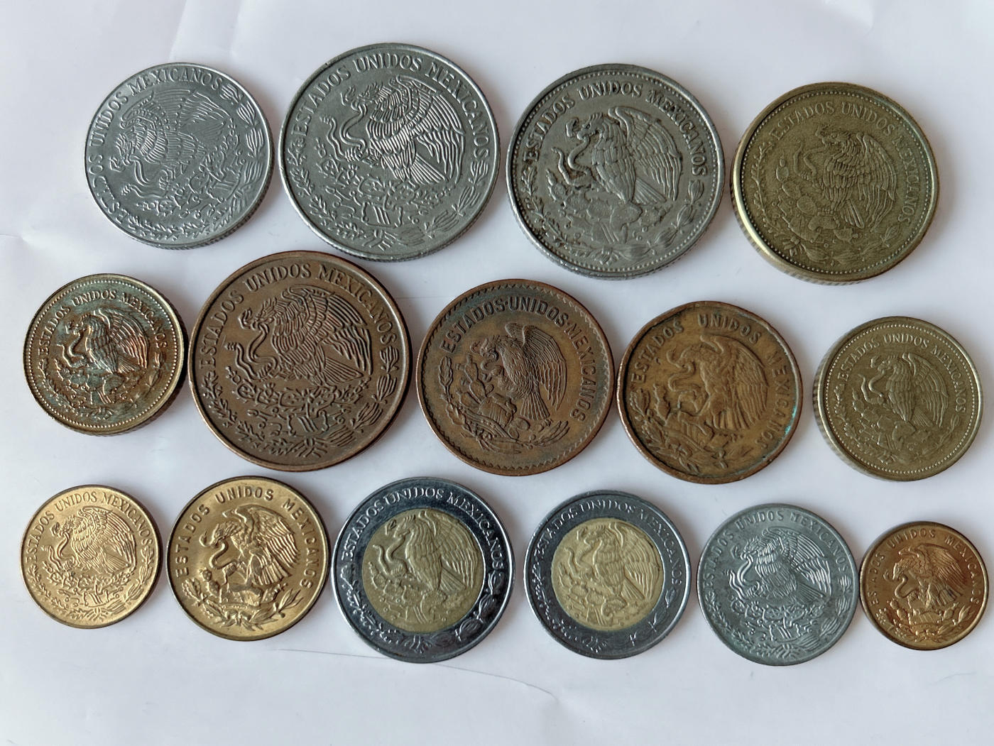 第一海外回流一元起拍收藏 散币专场 第92期 墨西哥硬币 15枚 无重复