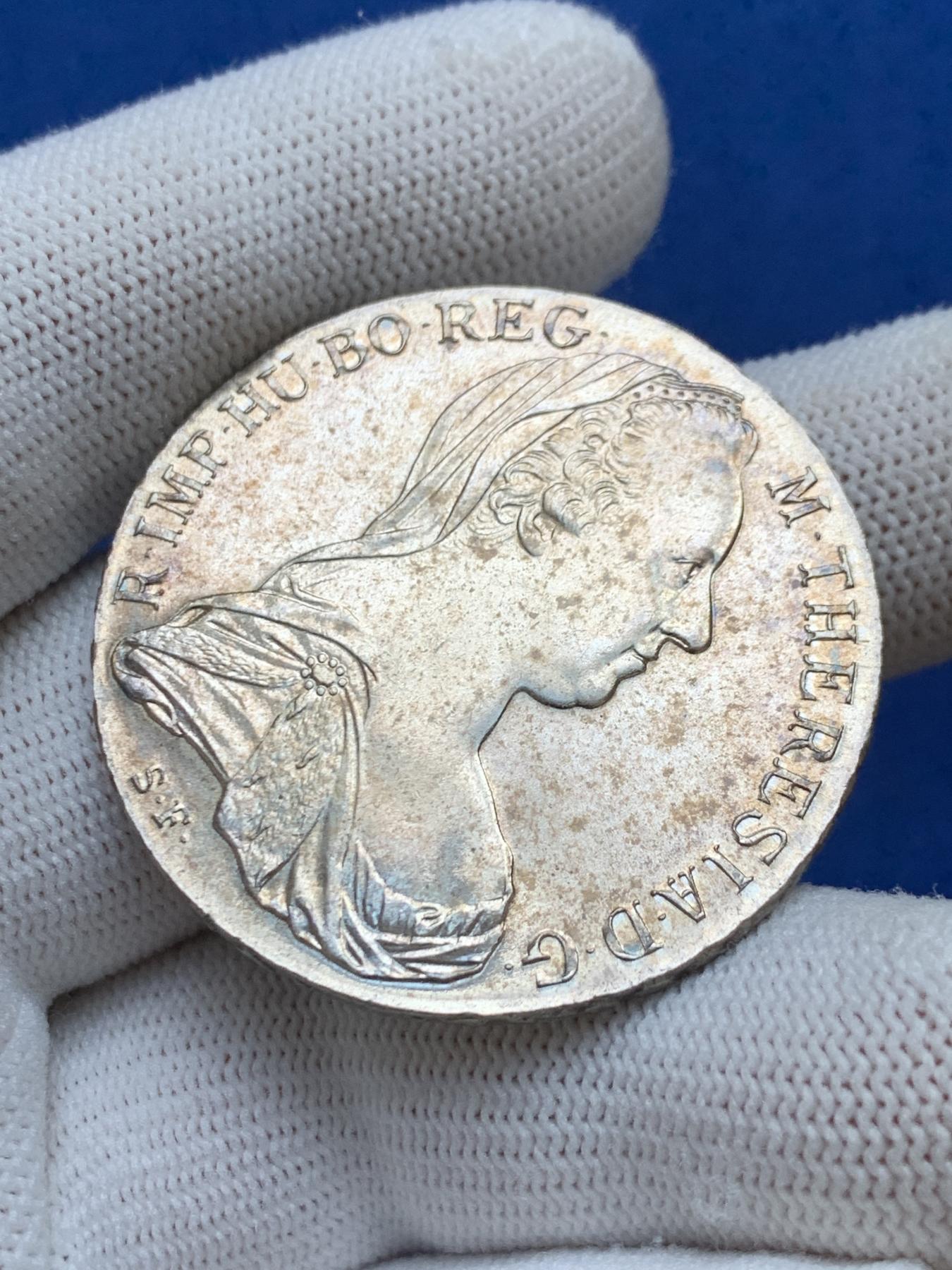 《竞宝斋》第272场- 周日，周一，周二  3场连拍 （全场包邮） 奥匈帝国1780大奶妈银币 官方后铸款 转光不错的一枚