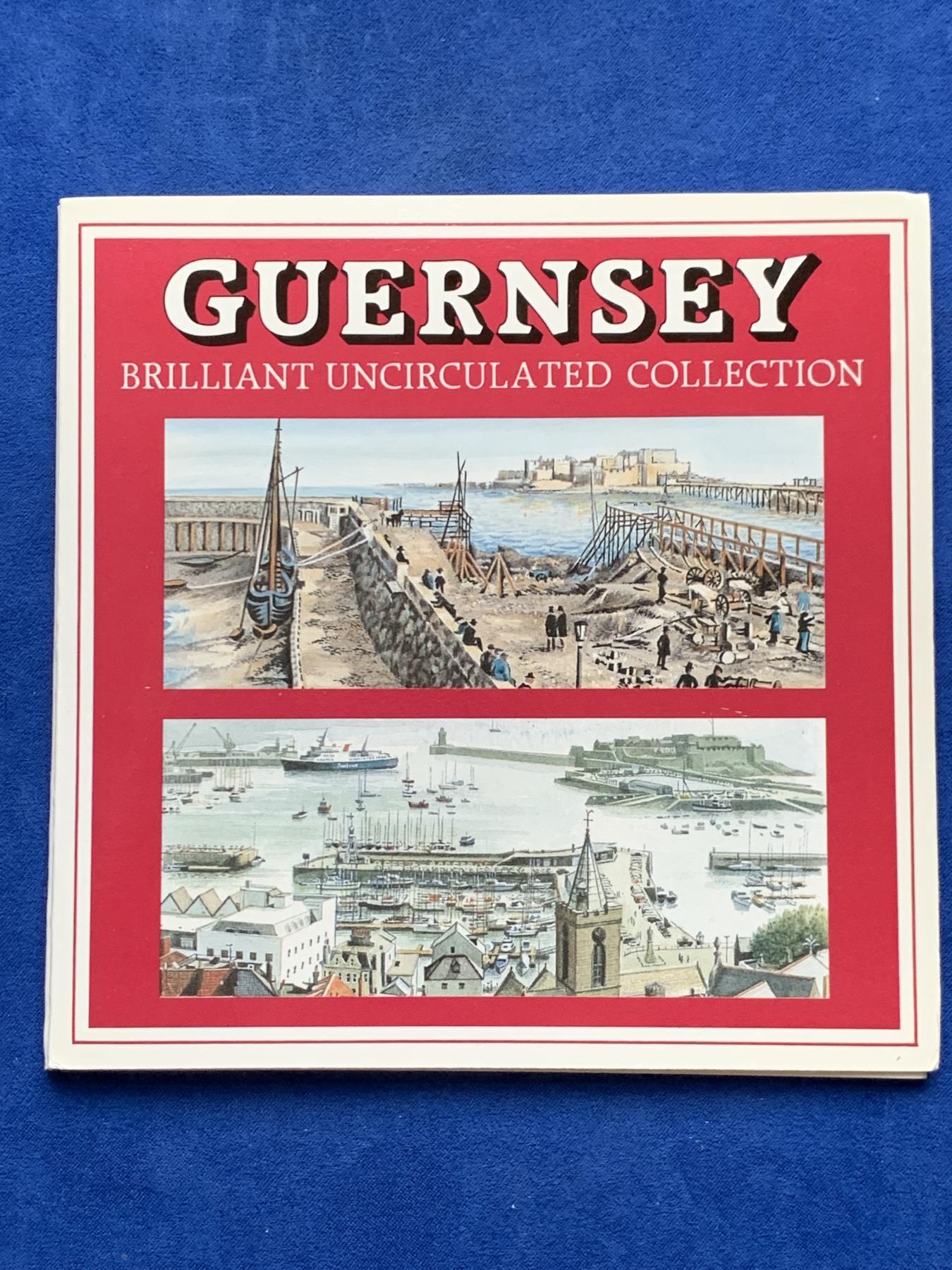 《竞宝斋》第272场- 周日，周一，周二  3场连拍 （全场包邮） 格恩西1986英国皇家造币厂官方流通套币