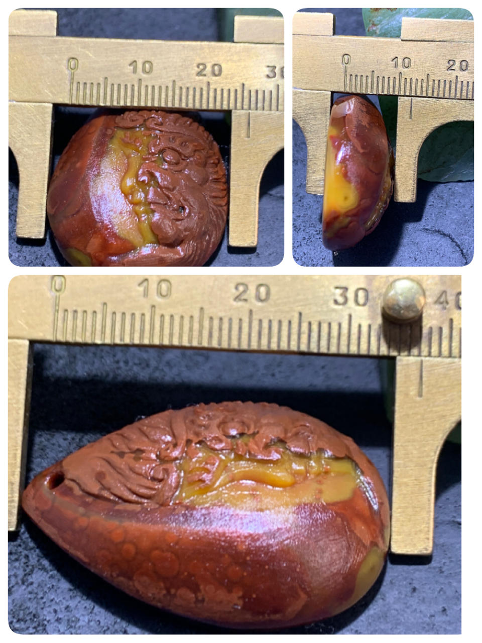精美亚光冰飘心战国红玛瑙手工俏色巧雕一念之间吊坠一个