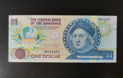中世钞藏-第18期 - 全新UNC1992年巴哈马1元纪念钞