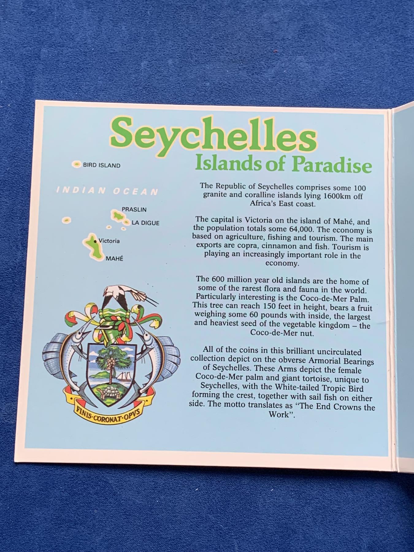 《竞宝斋》第272场- 周日，周一，周二  3场连拍 （全场包邮） 塞舌尔 1982年 英国皇家造币厂官方流通套币