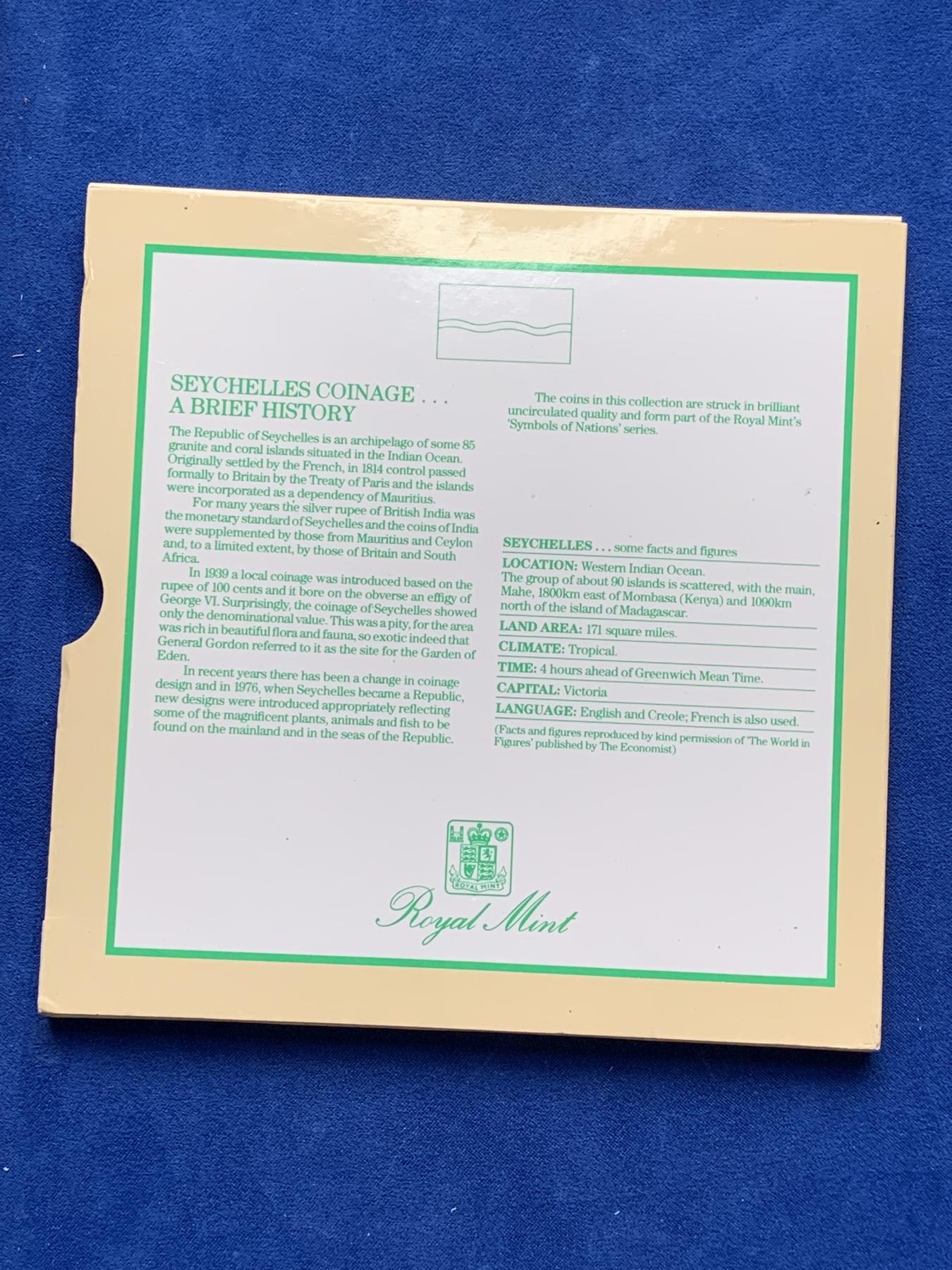 《竞宝斋》第272场- 周日，周一，周二  3场连拍 （全场包邮） 塞舌尔 1982年 英国皇家造币厂官方流通套币