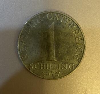 【炜奕收藏】古币纪念币专场，0佣金，全场0+1 1977年奥地利1先令，流通品