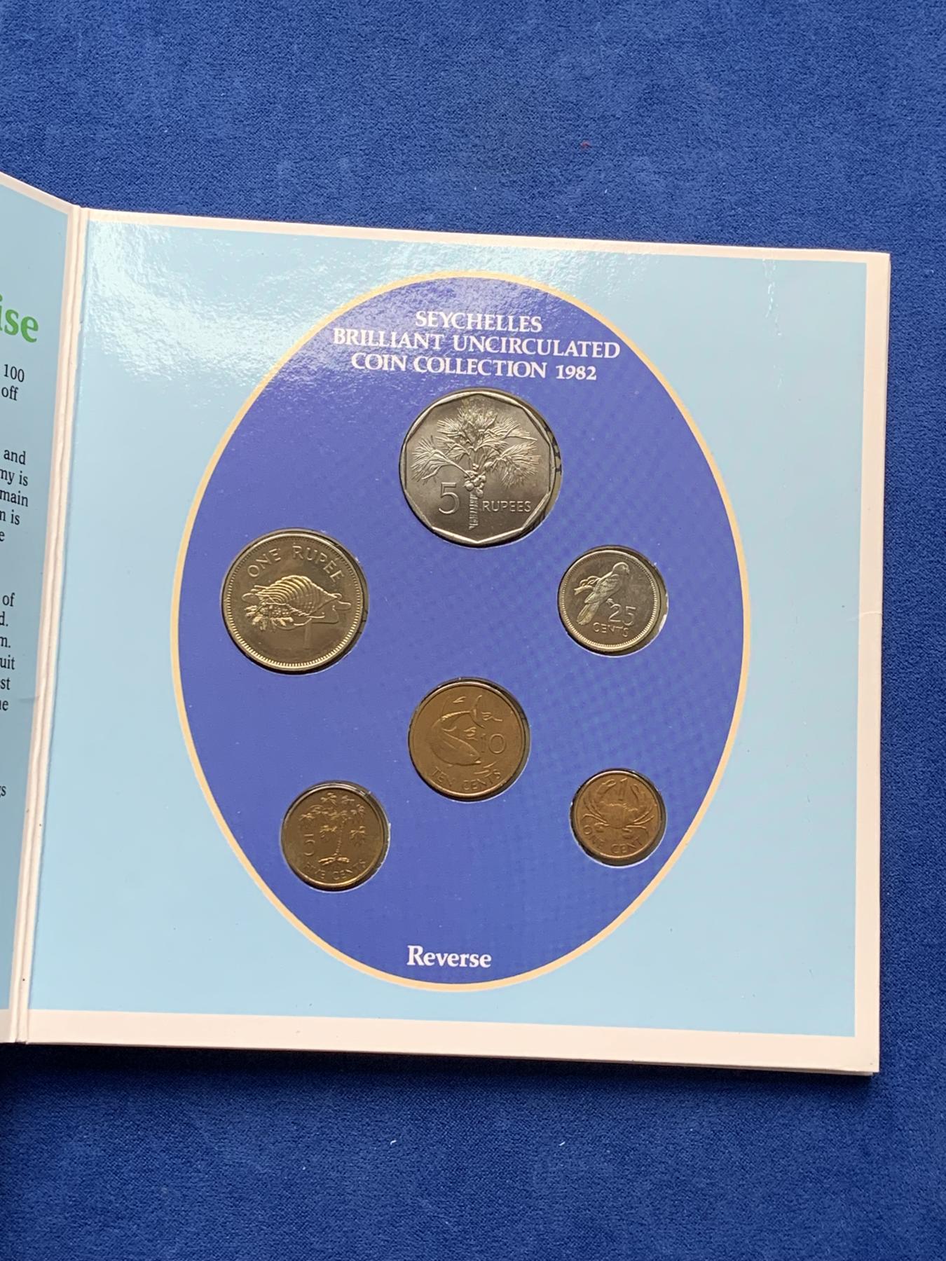 《竞宝斋》第272场- 周日，周一，周二  3场连拍 （全场包邮） 塞舌尔 1982年 英国皇家造币厂官方流通套币