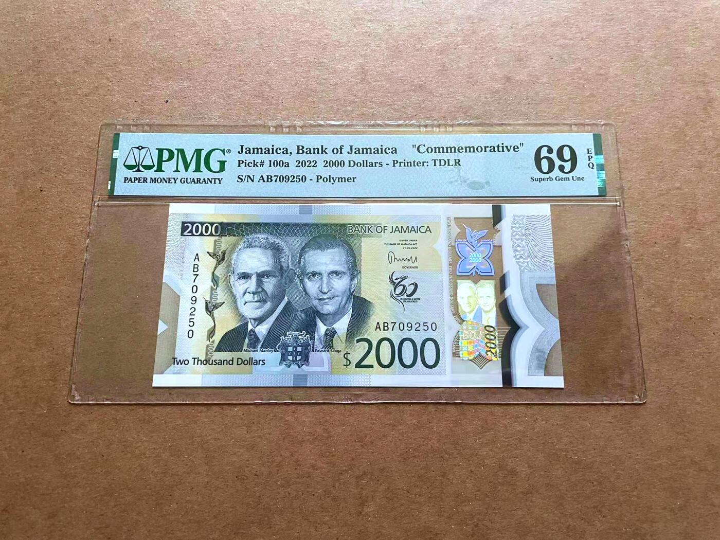 【Blue Auction】✨世界纸币精拍第482期【精】 【冠军分】牙买加 2022年2000元 PMG69EPQ 近满分 