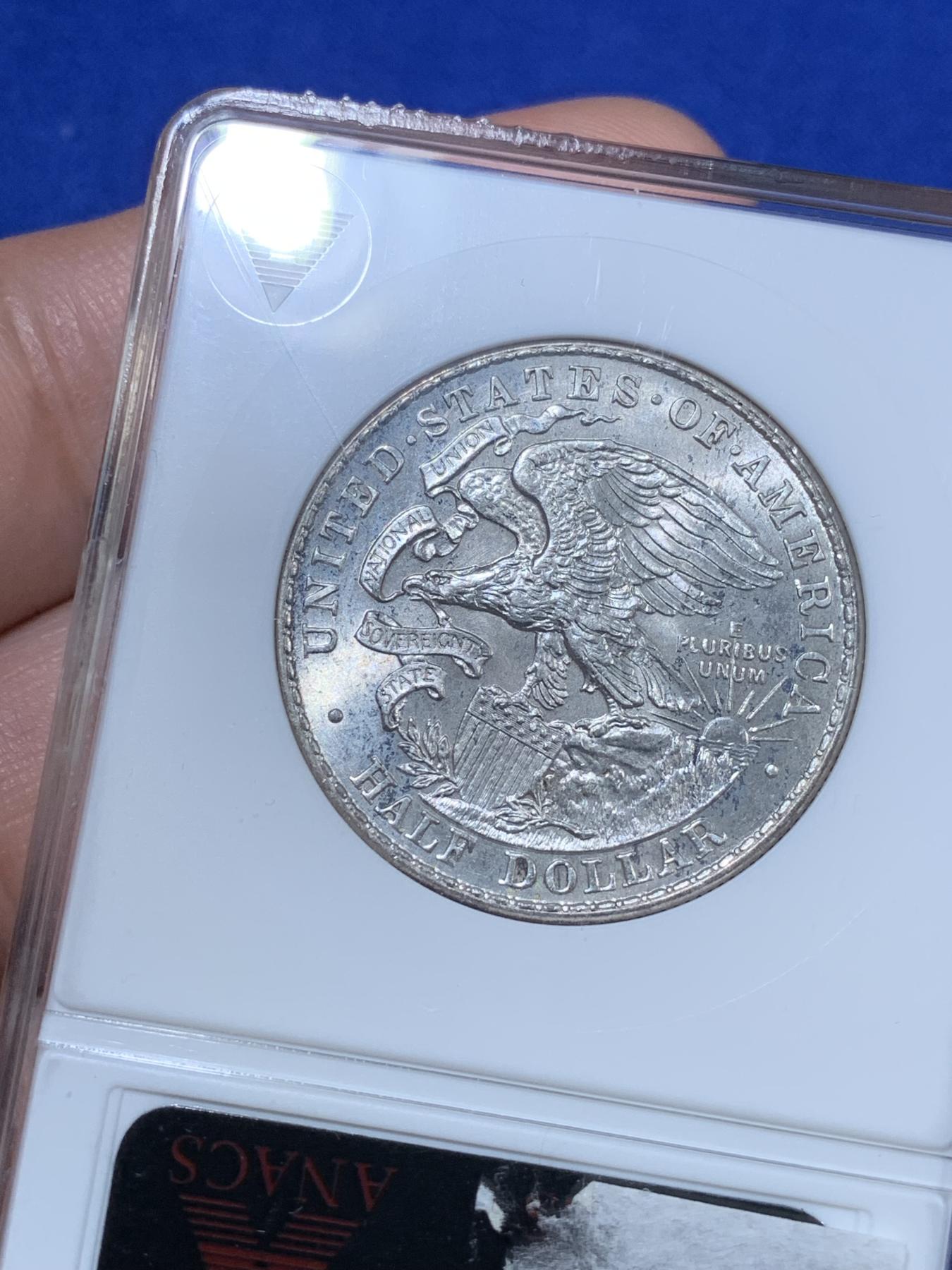 《竞宝斋》第272场- 周日，周一，周二  3场连拍 （全场包邮） ANACS MS64 美国 1918年 林肯半美元银币 纪念币 经典设计 50美分中不可或缺的一枚 早期小白盒 状态很好