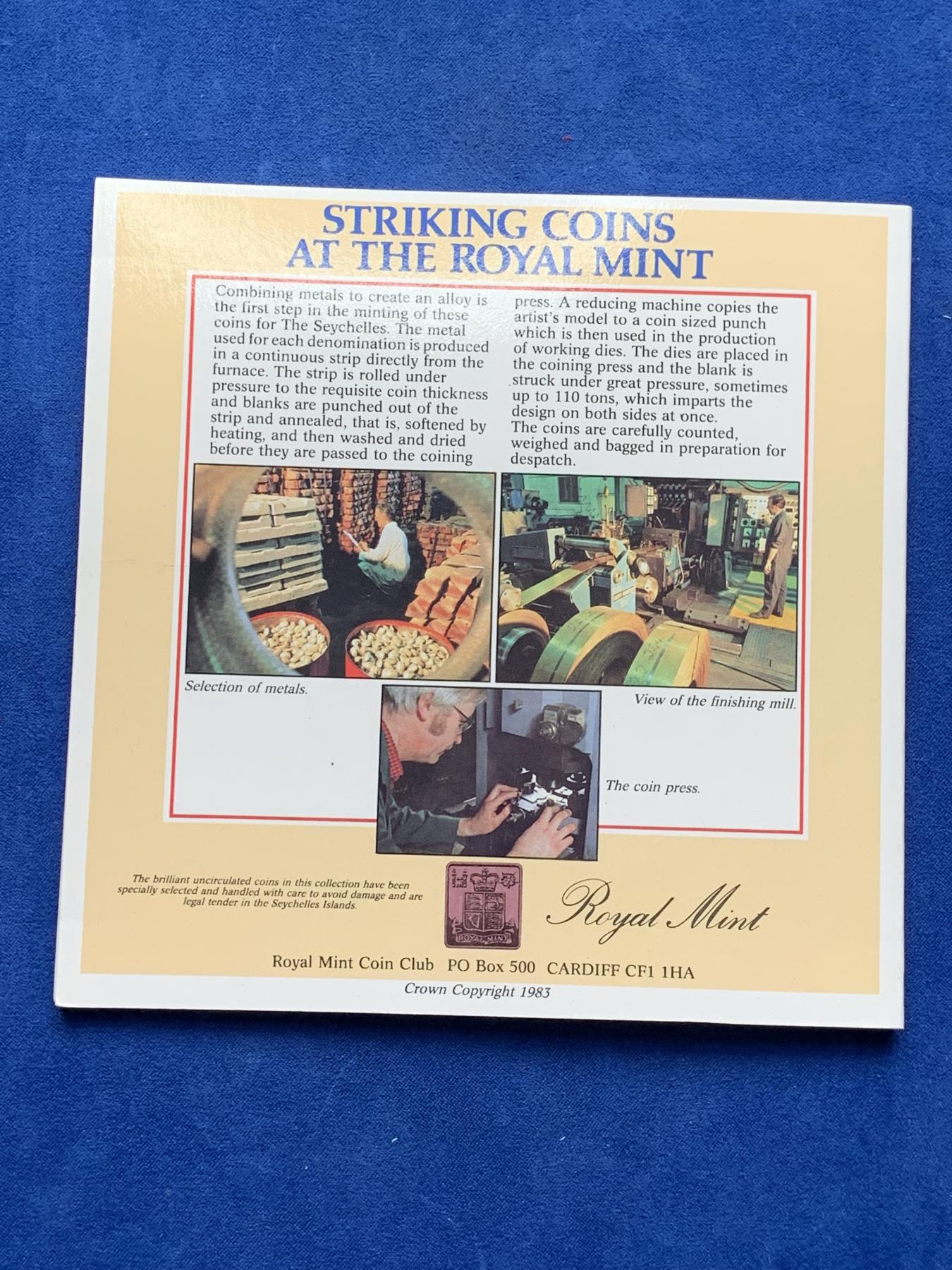 《竞宝斋》第272场- 周日，周一，周二  3场连拍 （全场包邮） 塞舌尔 1982年 英国皇家造币厂官方流通套币