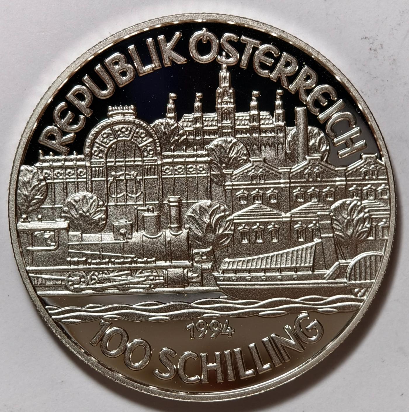 紫瑗钱币——第374期拍卖 奥地利 1994年 弗朗茨·约瑟夫一世 100先令 20克 0.9银 精制