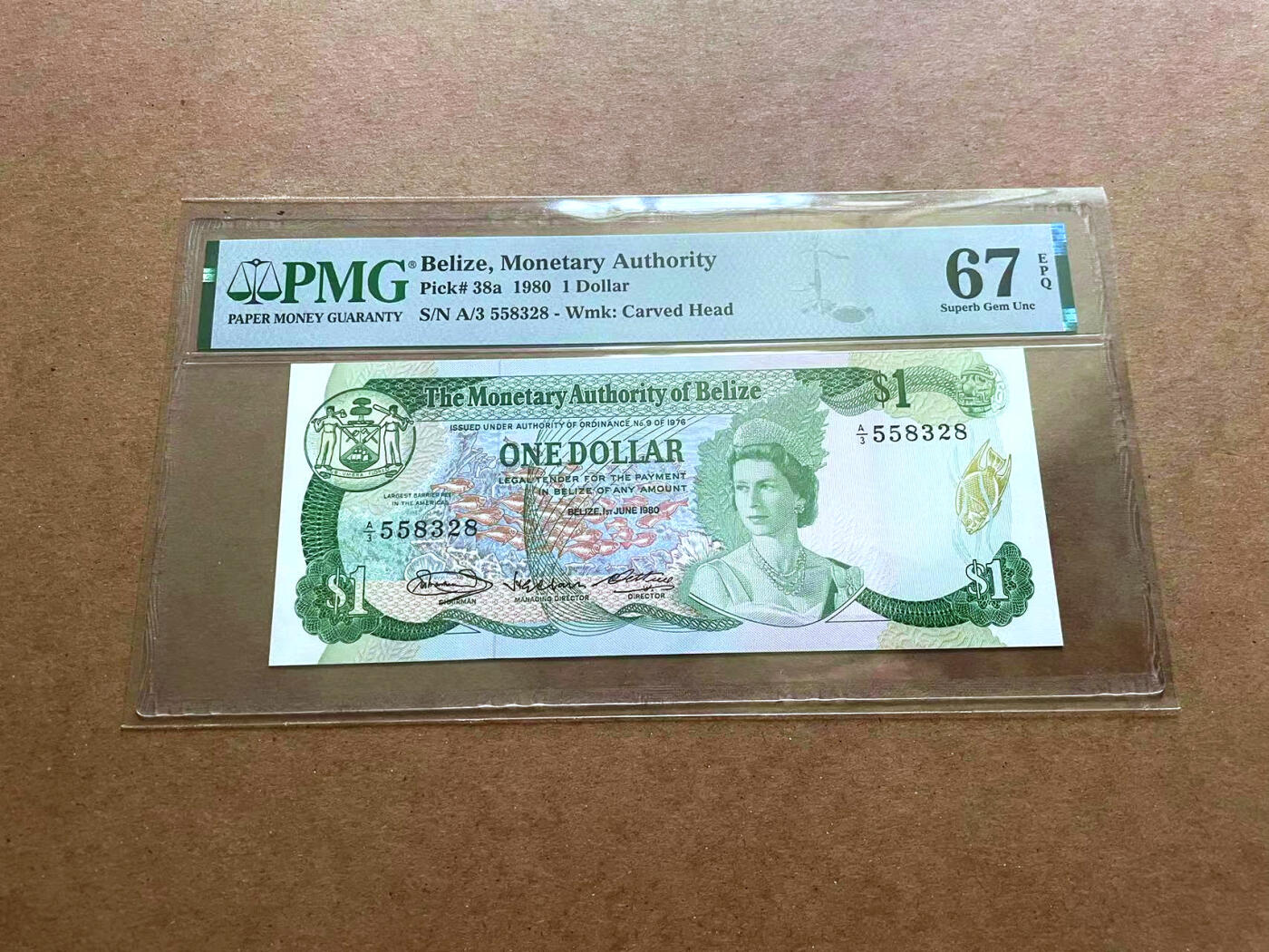 【Blue Auction】✨世界纸币精拍第482期【精】 【无47】伯利兹 1980年1元 PMG67EPQ 高分