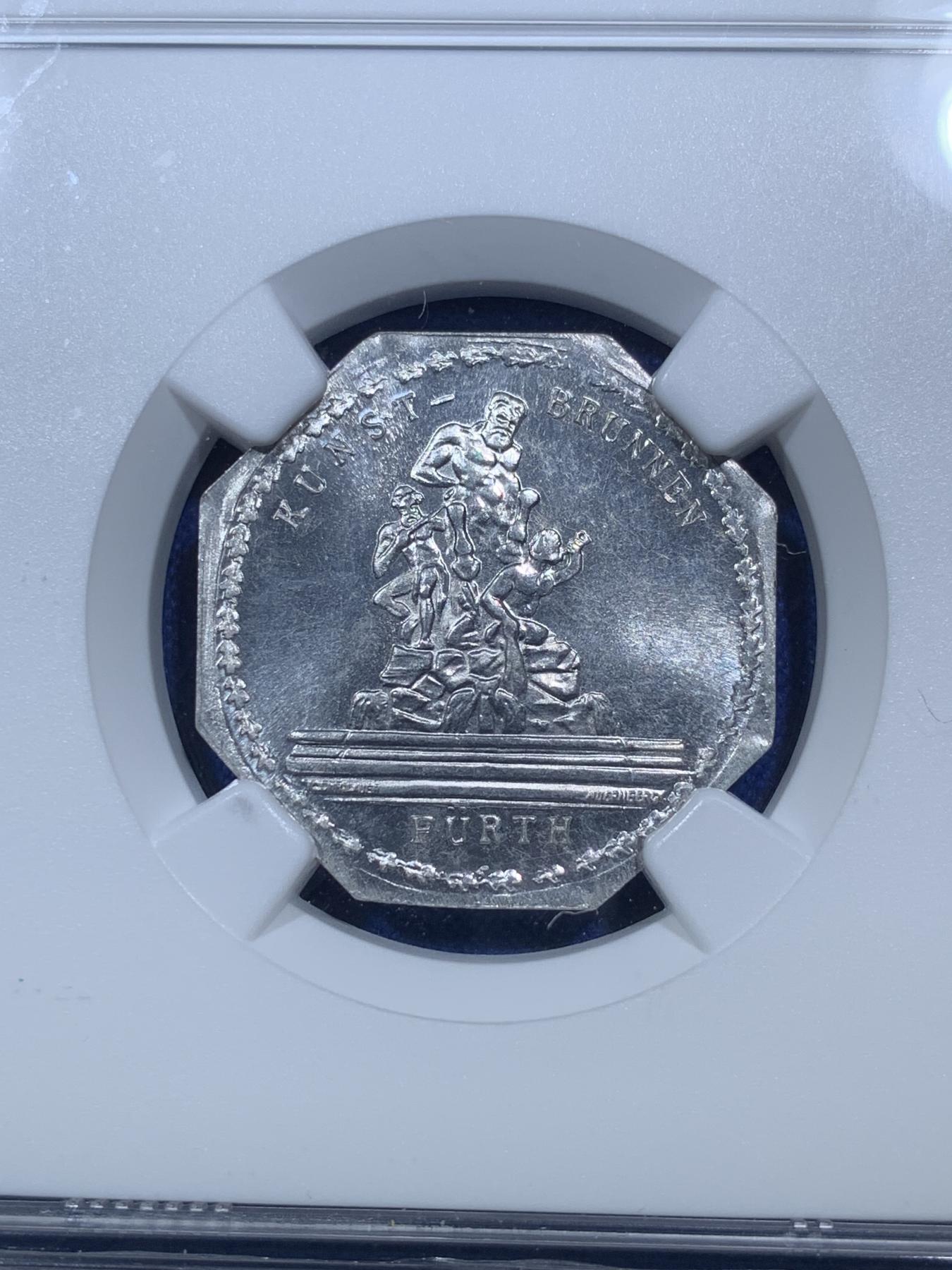 《竞宝斋》第272场- 周日，周一，周二  3场连拍 （全场包邮） NGC MS64 1920年德国紧急状态时期纽伦堡20芬尼代币 景观系列