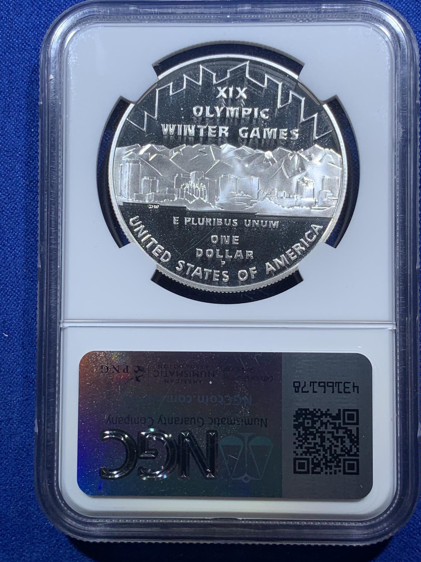 《竞宝斋》第272场- 周日，周一，周二  3场连拍 （全场包邮） NGC PF69UC 美国2002年P版盐湖城冬奥会1美元大银币