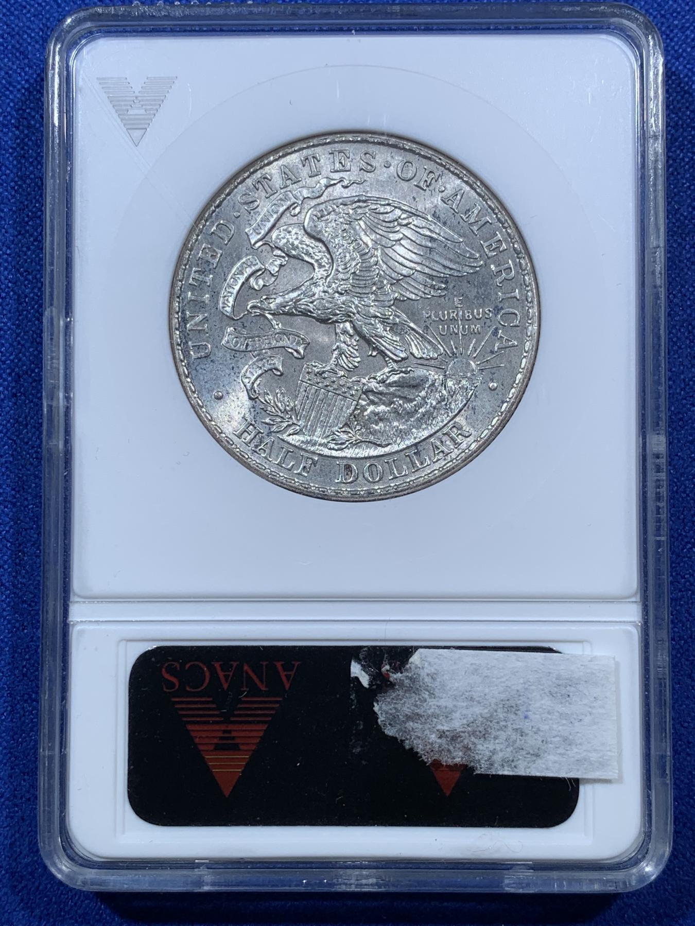 《竞宝斋》第272场- 周日，周一，周二  3场连拍 （全场包邮） ANACS MS64 美国 1918年 林肯半美元银币 纪念币 经典设计 50美分中不可或缺的一枚 早期小白盒 状态很好