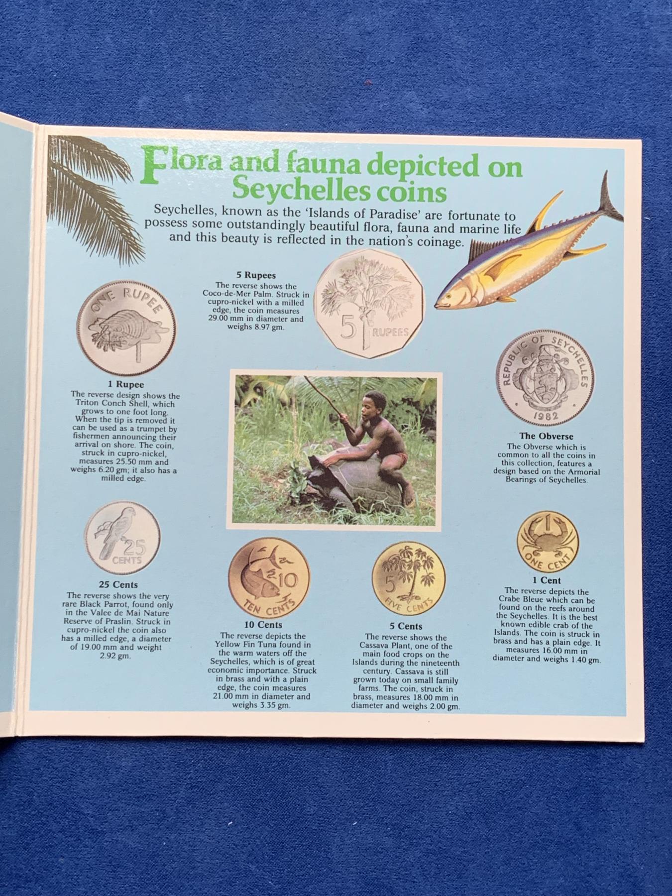 《竞宝斋》第272场- 周日，周一，周二  3场连拍 （全场包邮） 塞舌尔 1982年 英国皇家造币厂官方流通套币