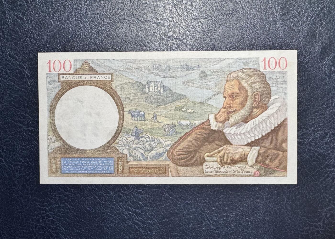 收藏联盟Quantum Auction 第349期拍卖  法国1939年100法郎 非全新 品相如图