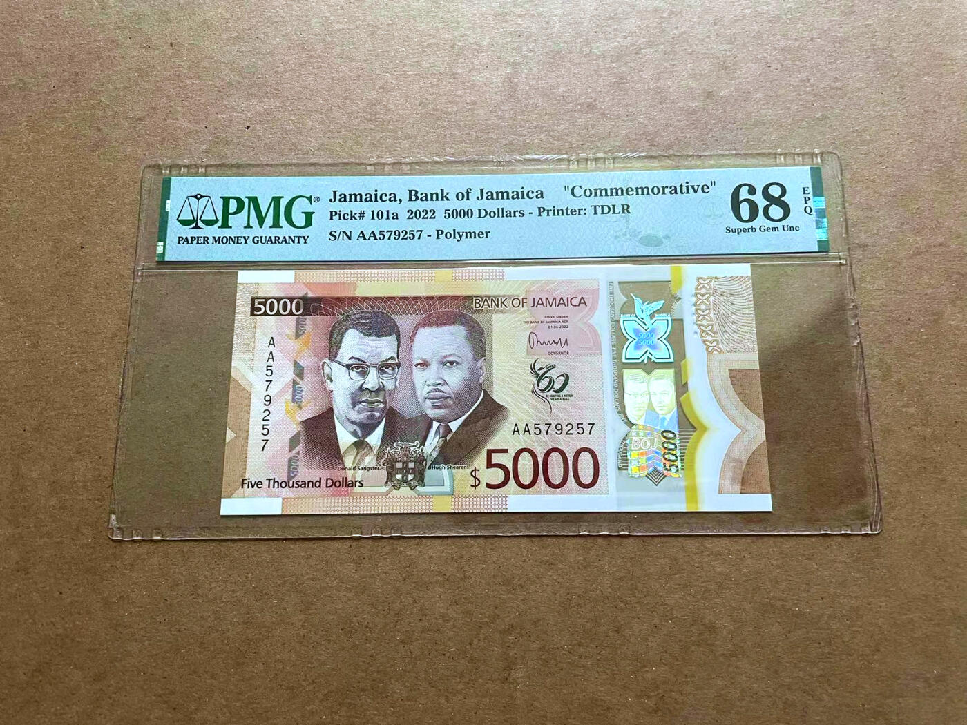 【Blue Auction】✨世界纸币精拍第482期【精】 【AA冠 冠军分仅2张】牙买加 2022年5000元 最高值 PMG68EPQ 超高分