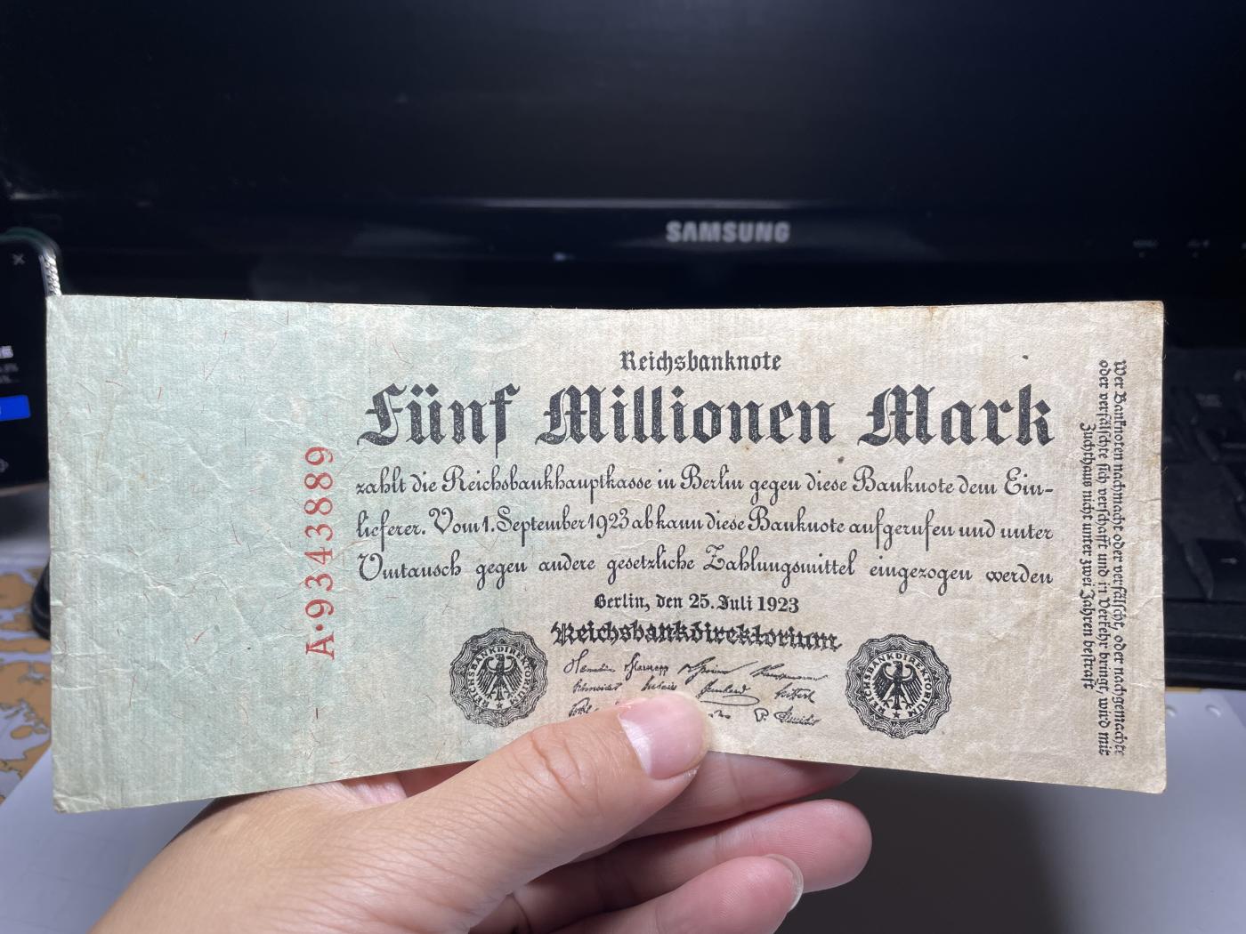 2024年集古藏今外币拍卖第七期-第10场—（总第70拍）-纸币专场，本场拍完结算发货，本期寄存的2-3天内完成发货，再进行下一期拍卖，本期拍卖数量最多者赠老扑克一副 1923年德国1000万马克