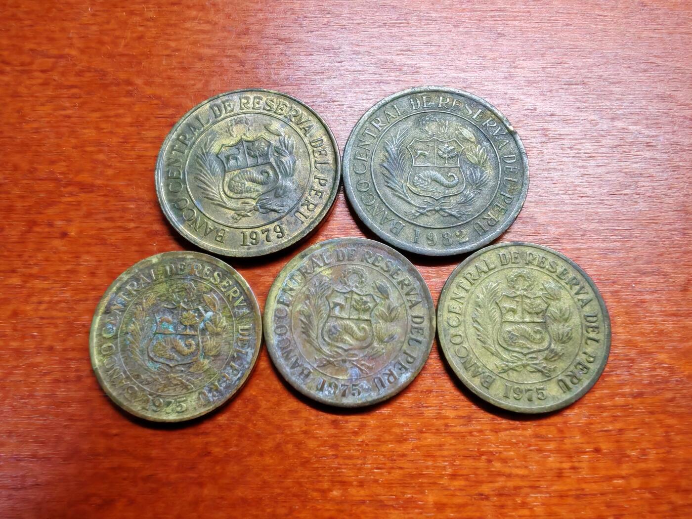 长老汇龙年散币拍卖第一场 1975-82秘鲁铜币，5枚
