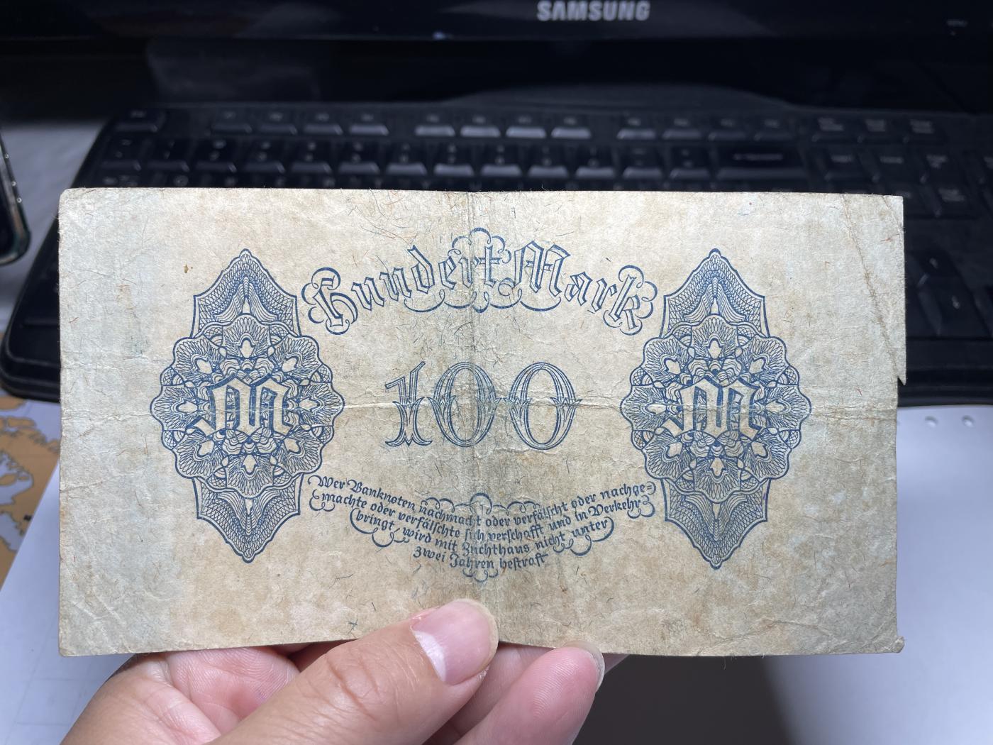 2024年集古藏今外币拍卖第七期-第10场—（总第70拍）-纸币专场，本场拍完结算发货，本期寄存的2-3天内完成发货，再进行下一期拍卖，本期拍卖数量最多者赠老扑克一副 1922年德国100马克