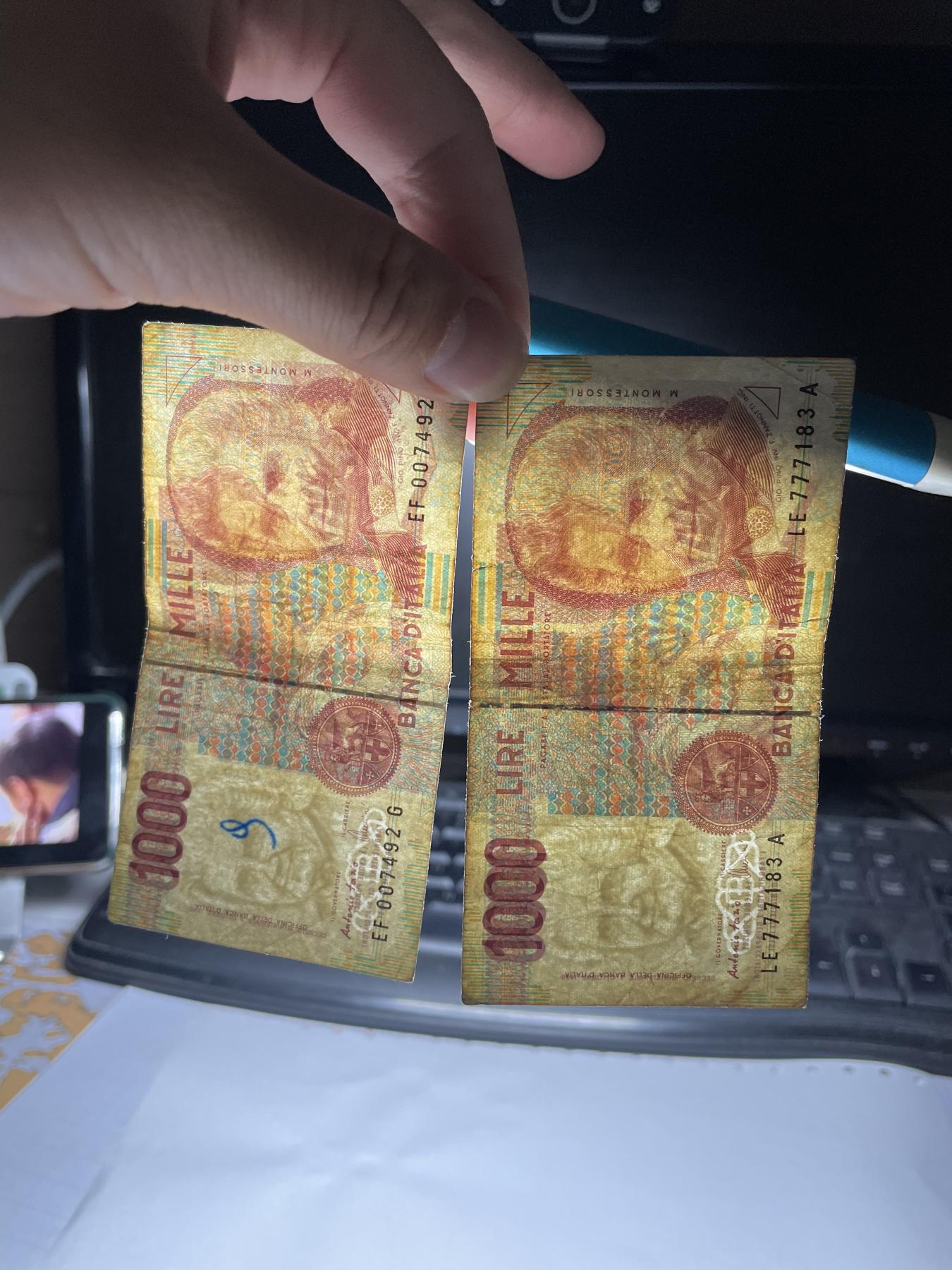 2024年集古藏今外币拍卖第七期-第10场—（总第70拍）-纸币专场，本场拍完结算发货，本期寄存的2-3天内完成发货，再进行下一期拍卖，本期拍卖数量最多者赠老扑克一副 意大利1000里拉2张