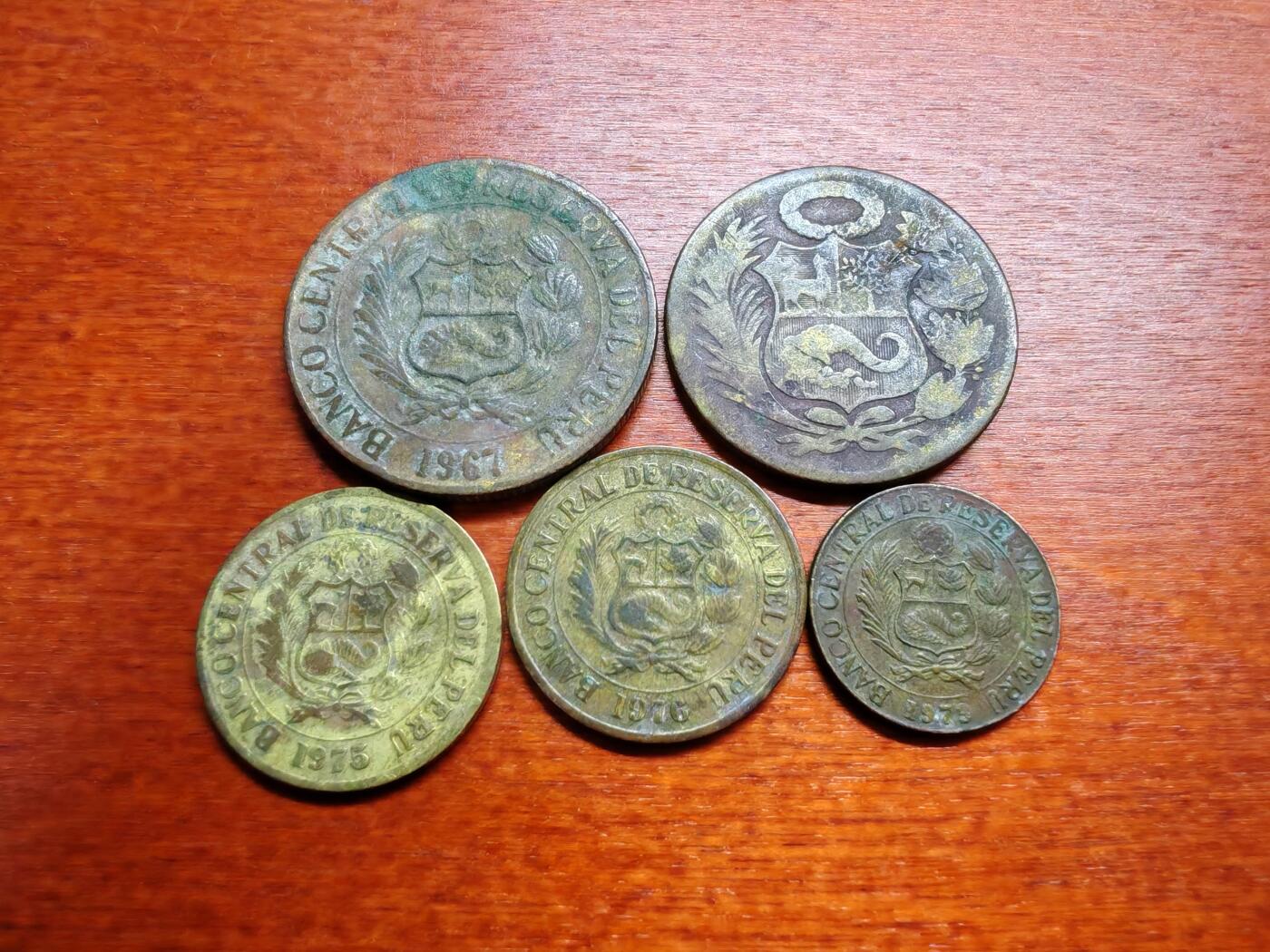 长老汇龙年散币拍卖第一场 1943-76秘鲁铜币，不重复，5枚，含羊驼币一枚