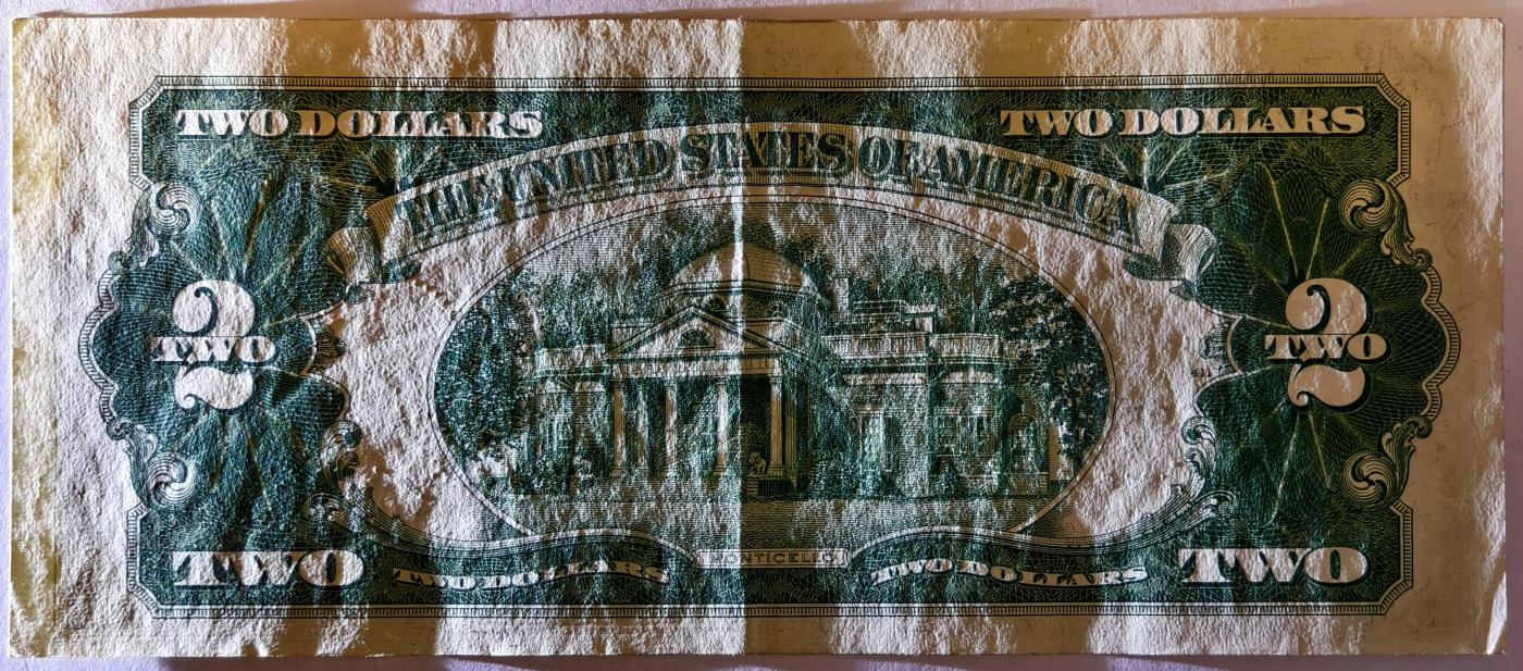 紫瑗钱币——第357期拍卖—— 纸币场 美国 1953年 B序列 托马斯·杰斐逊 2美元 红印 政府券 UNC-