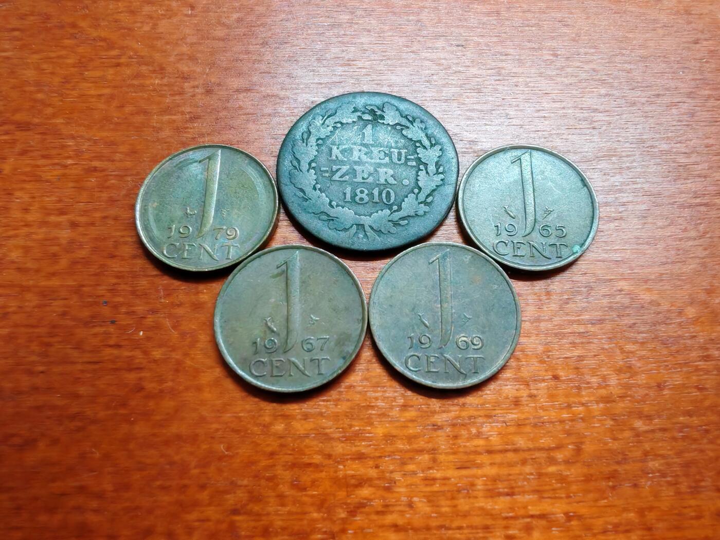 长老汇龙年散币拍卖第一场 1810-1969德国、荷兰铜币，5枚，其中1810德国黑森1克洛泽铜币，克书未收录