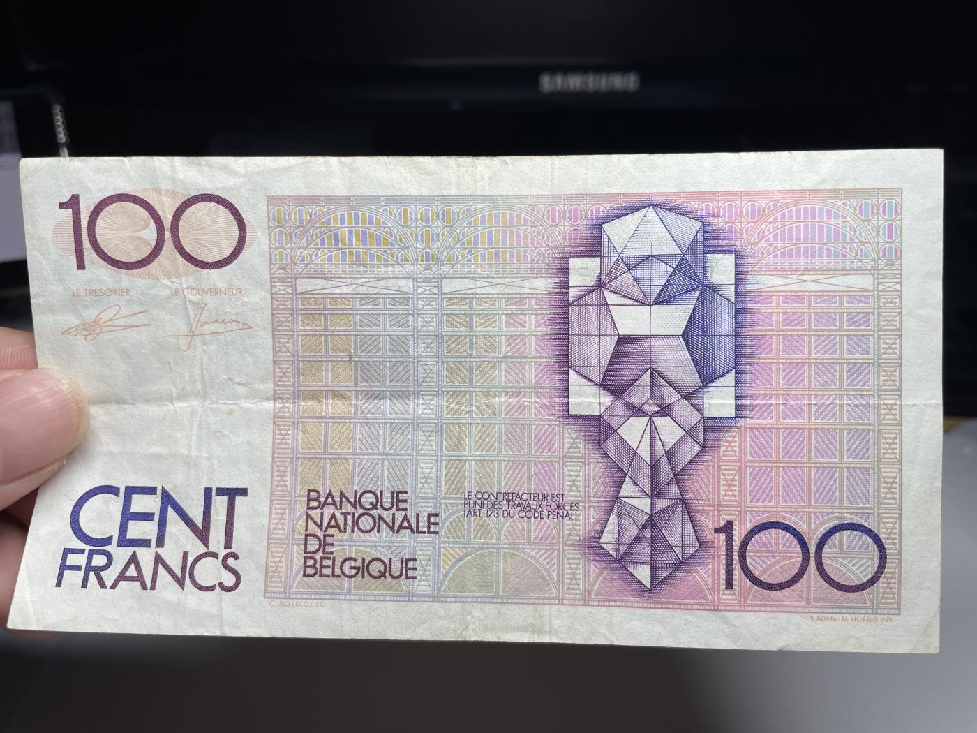 2024年集古藏今外币拍卖第七期-第10场—（总第70拍）-纸币专场，本场拍完结算发货，本期寄存的2-3天内完成发货，再进行下一期拍卖，本期拍卖数量最多者赠老扑克一副 比利时100法郎