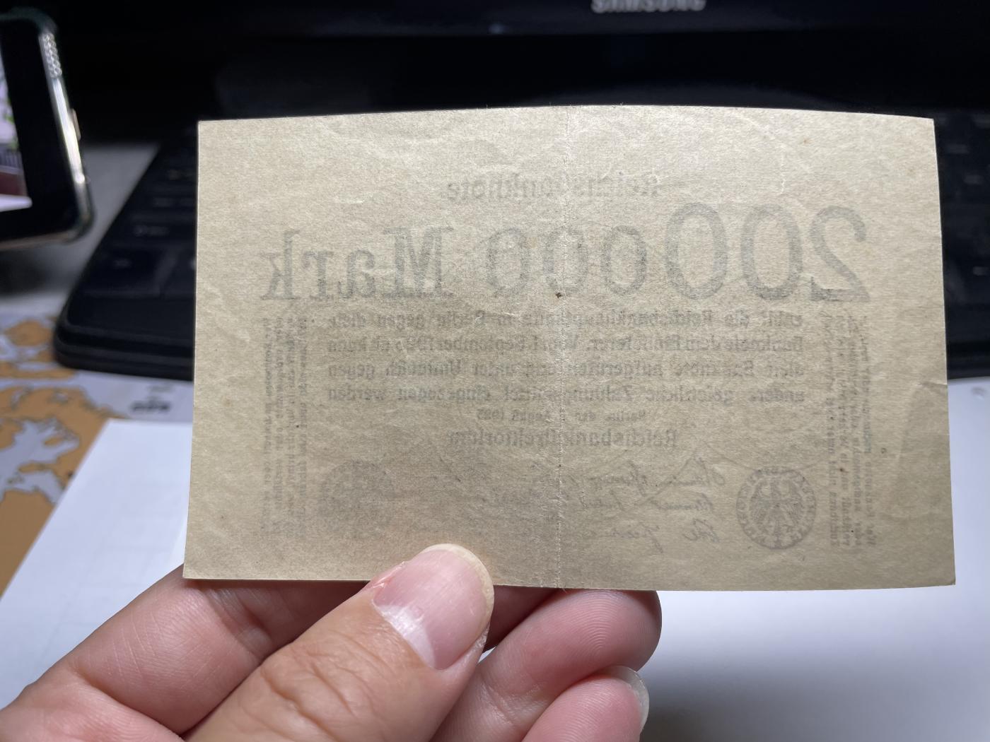 2024年集古藏今外币拍卖第七期-第10场—（总第70拍）-纸币专场，本场拍完结算发货，本期寄存的2-3天内完成发货，再进行下一期拍卖，本期拍卖数量最多者赠老扑克一副 1923年德国200000马克