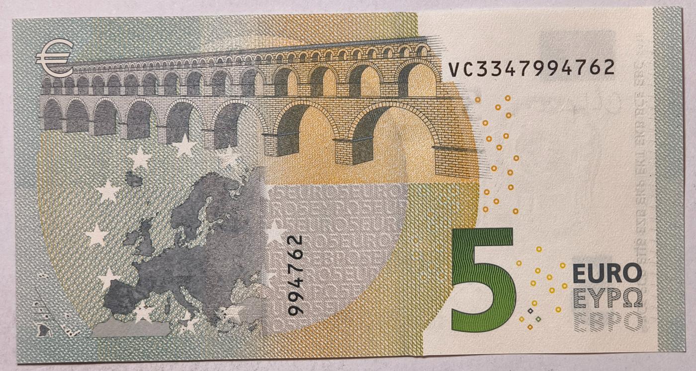 紫瑗钱币——第357期拍卖—— 纸币场 欧元 西班牙 2013年 加尔桥 5欧元 UNC