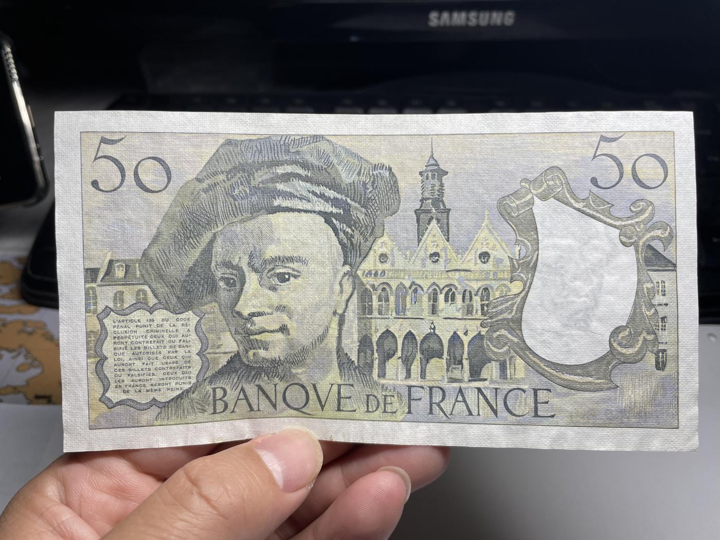 2024年集古藏今外币拍卖第七期-第10场—（总第70拍）-纸币专场，本场拍完结算发货，本期寄存的2-3天内完成发货，再进行下一期拍卖，本期拍卖数量最多者赠老扑克一副 1982年法国50法郎