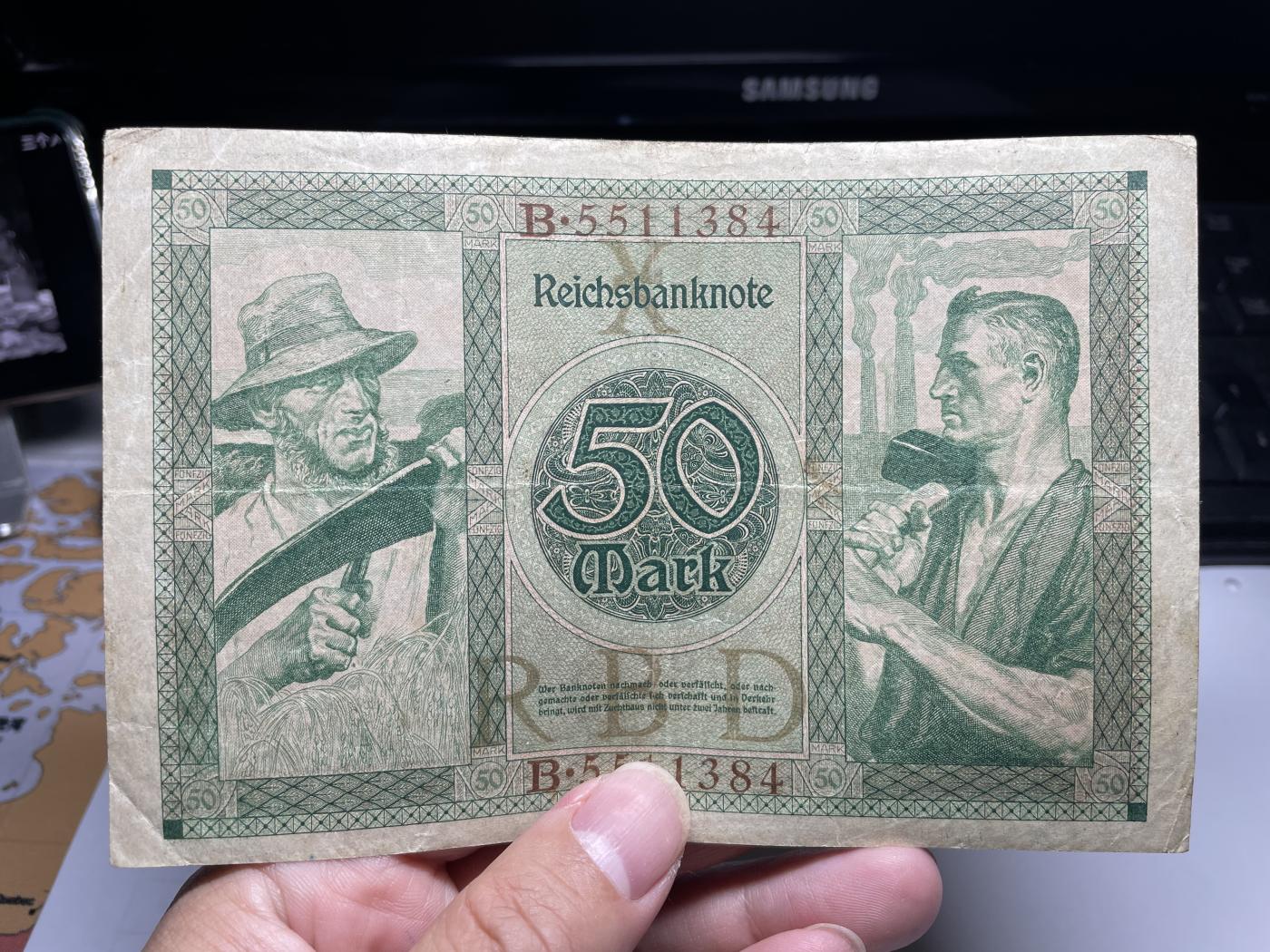 2024年集古藏今外币拍卖第七期-第10场—（总第70拍）-纸币专场，本场拍完结算发货，本期寄存的2-3天内完成发货，再进行下一期拍卖，本期拍卖数量最多者赠老扑克一副 1920年德国50马克纸币