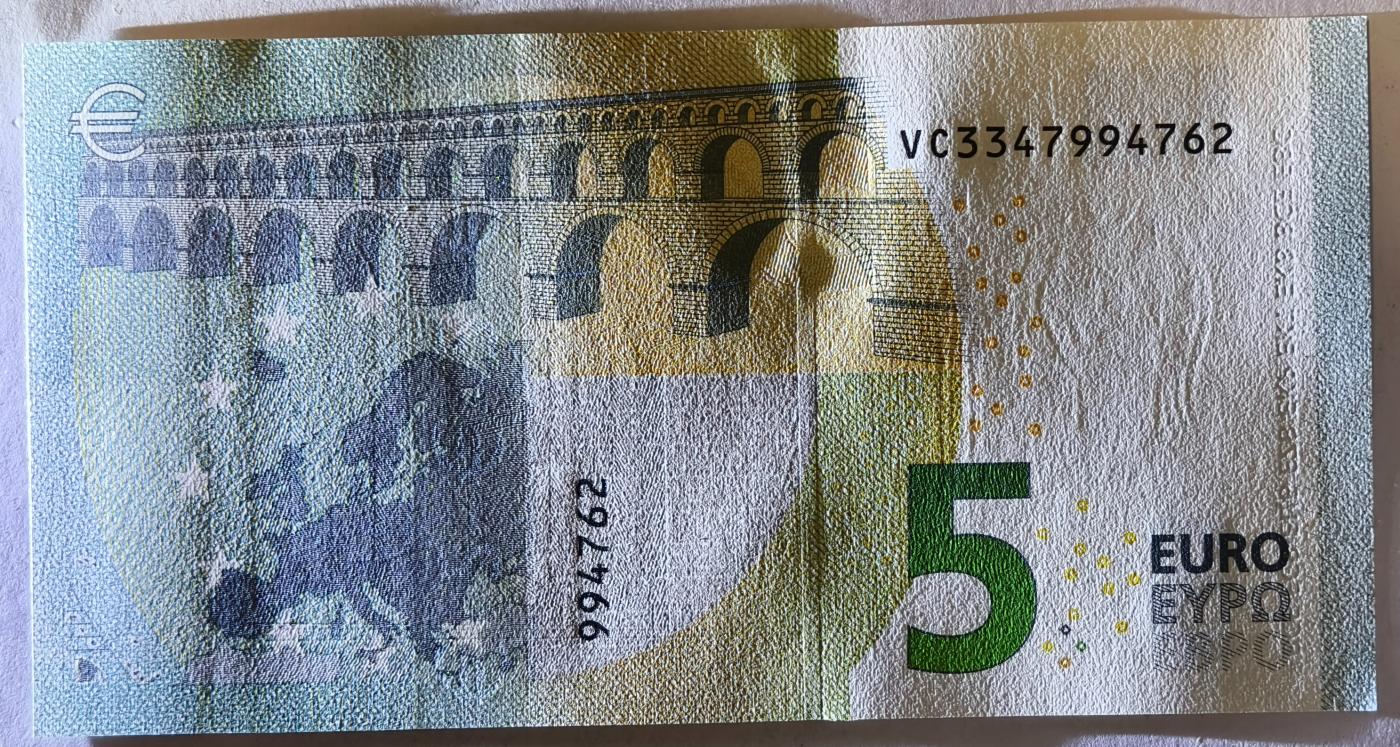 紫瑗钱币——第357期拍卖—— 纸币场 欧元 西班牙 2013年 加尔桥 5欧元 UNC