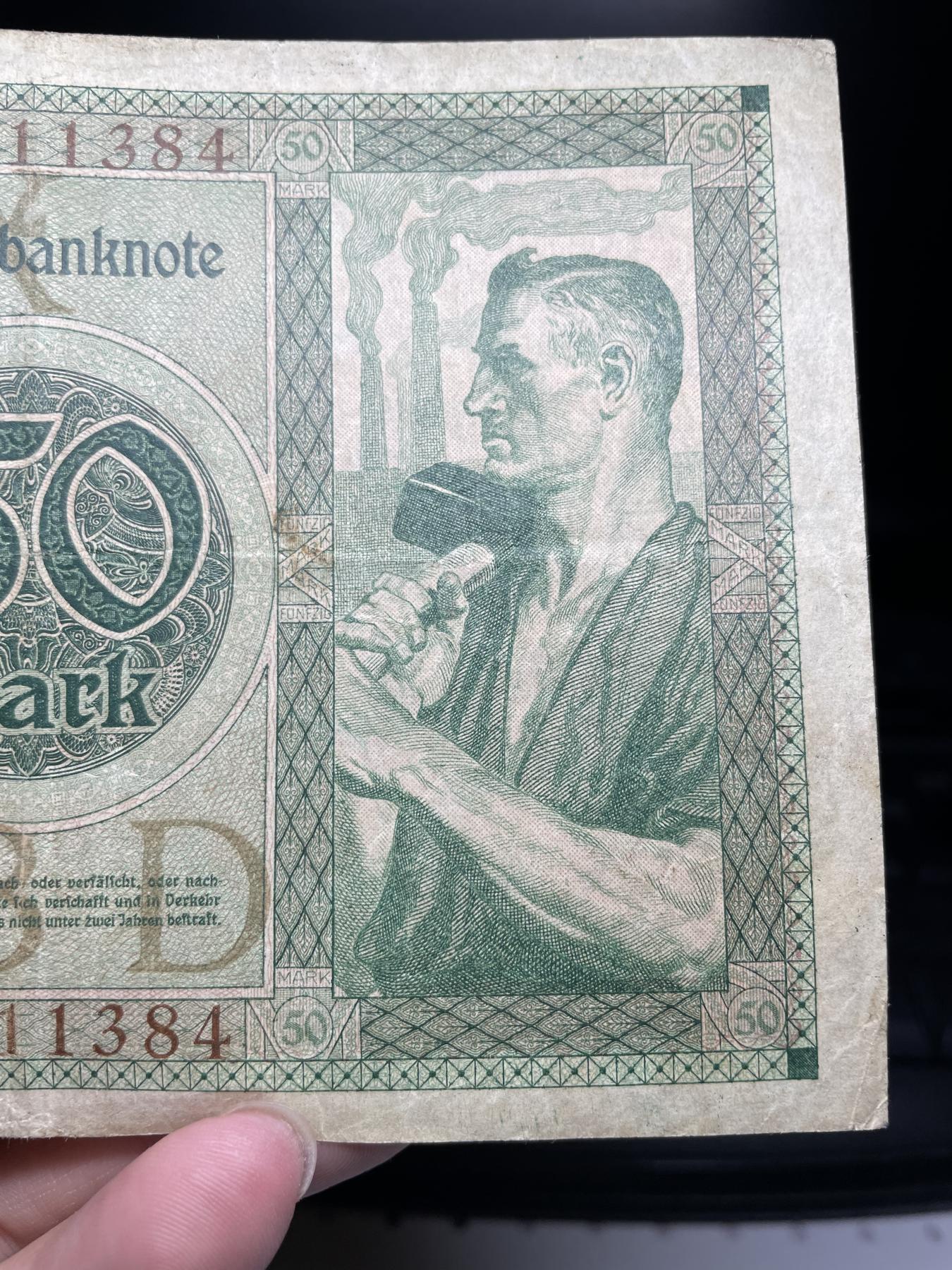 2024年集古藏今外币拍卖第七期-第10场—（总第70拍）-纸币专场，本场拍完结算发货，本期寄存的2-3天内完成发货，再进行下一期拍卖，本期拍卖数量最多者赠老扑克一副 1920年德国50马克纸币