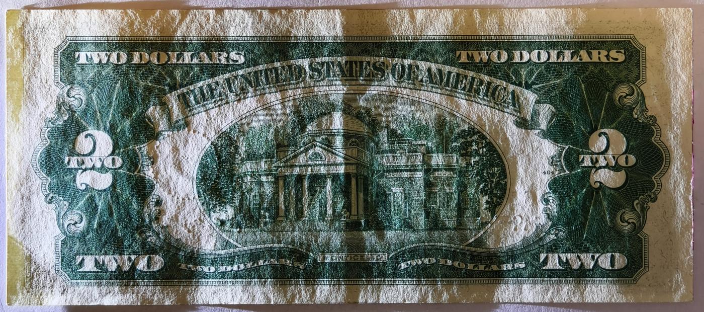 紫瑗钱币——第357期拍卖—— 纸币场 美国 1953年 C序列 托马斯·杰斐逊 2美元 红印 政府券 AU