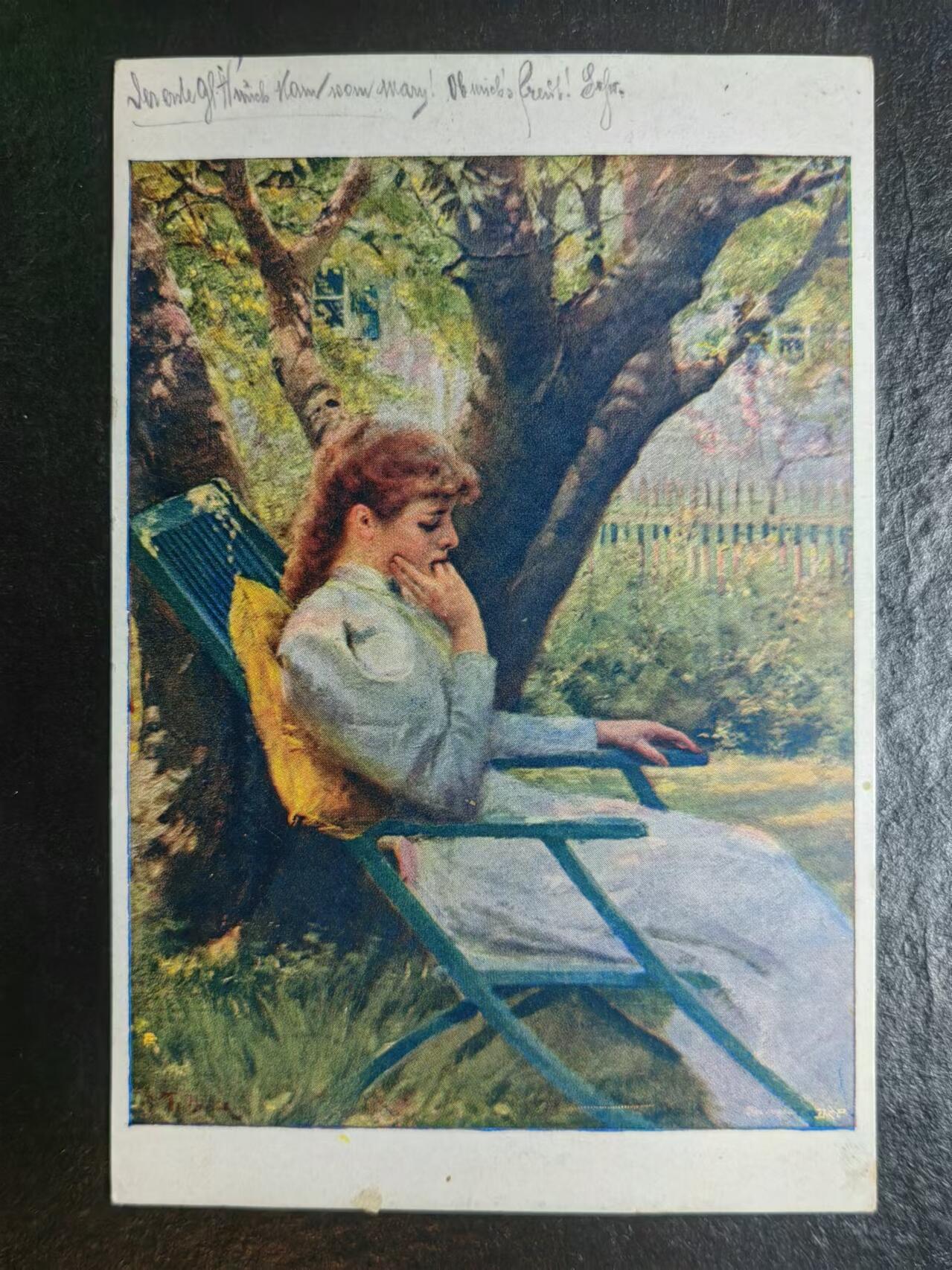 外国邮品💰🌞💰（拍卖）精品🔭专场🌟 古典明信片-少女-实寄