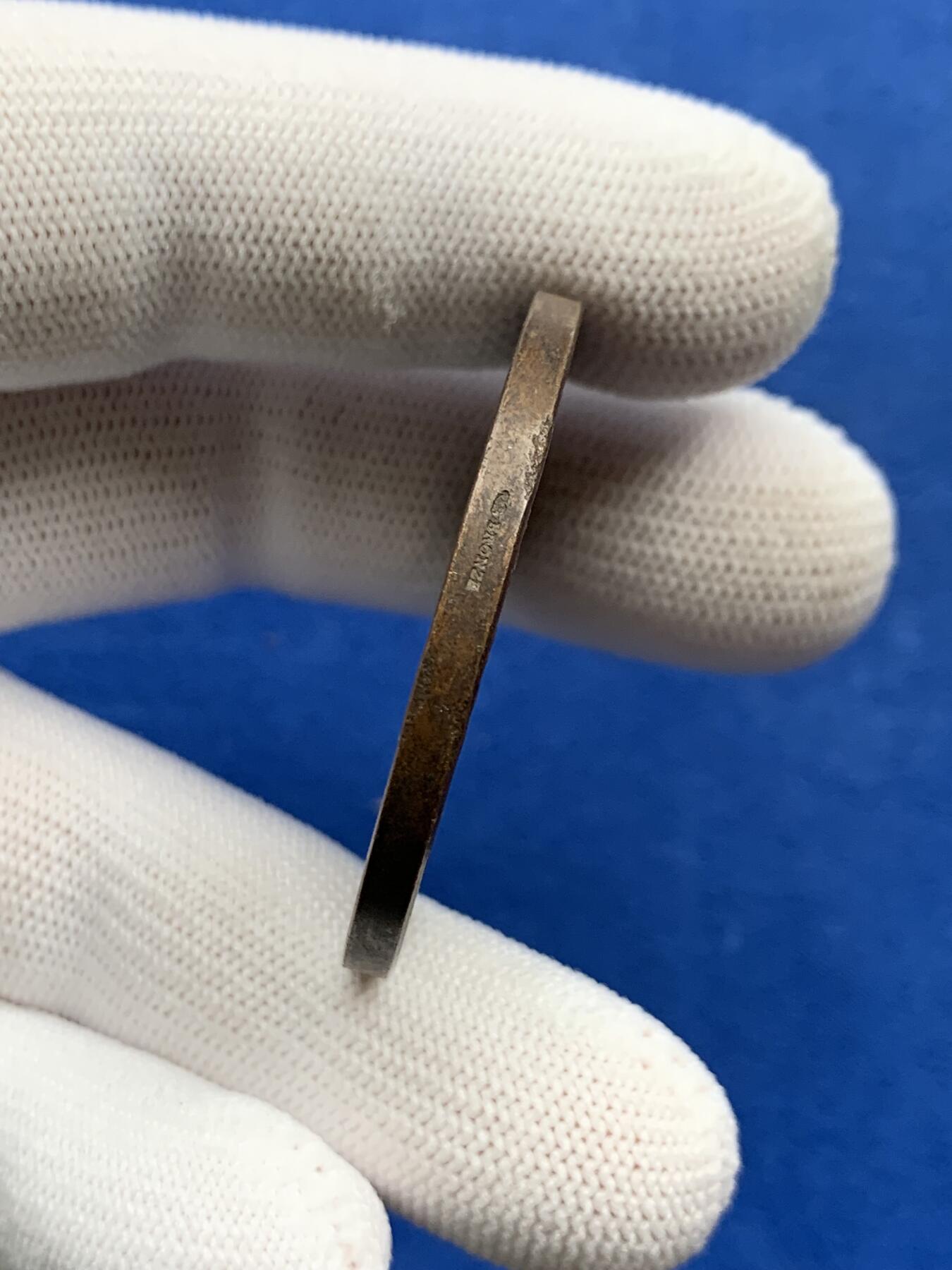 《竞宝斋》第274场- 周日，周一，周二  3场连拍 （全场包邮） 法国金属公司铜章 35克 42.1mm