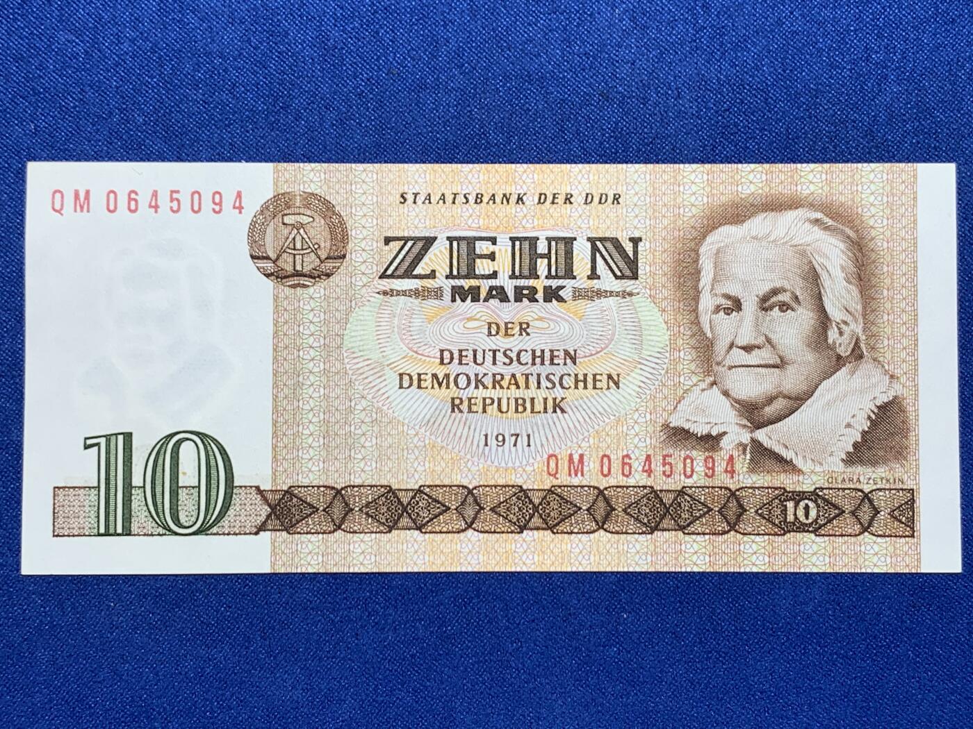 《竞宝斋》第274场- 周日，周一，周二  3场连拍 （全场包邮） 民主德国 东德 1971 10马克 纸币