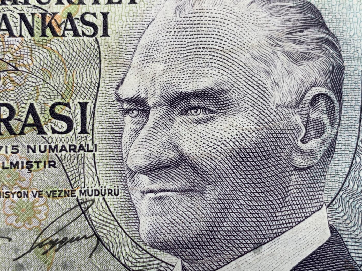 《竞宝斋》第274场- 周日，周一，周二  3场连拍 （全场包邮） 土耳其 1930年5里尔 纸币 细节见图