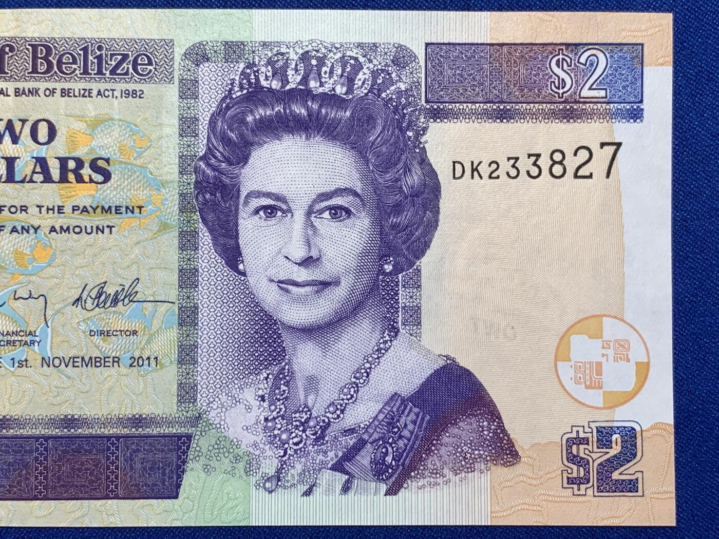 《竞宝斋》第274场- 周日，周一，周二  3场连拍 （全场包邮） 伯利兹 2011 2元 纸币