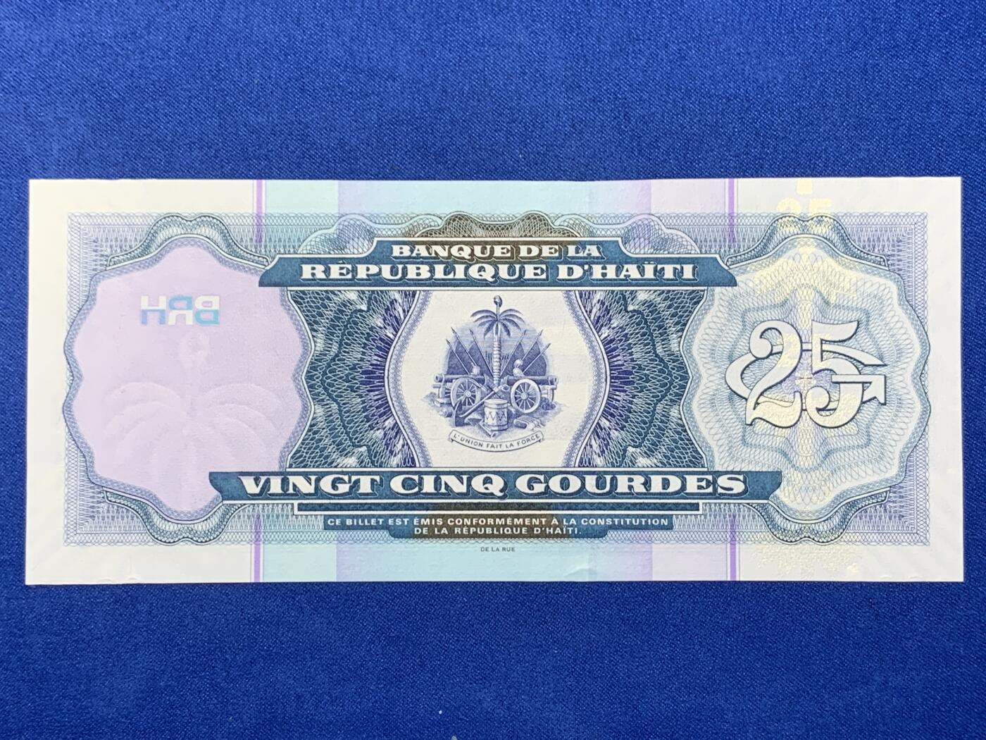 《竞宝斋》第274场- 周日，周一，周二  3场连拍 （全场包邮） 海地 2014年25元 纸币