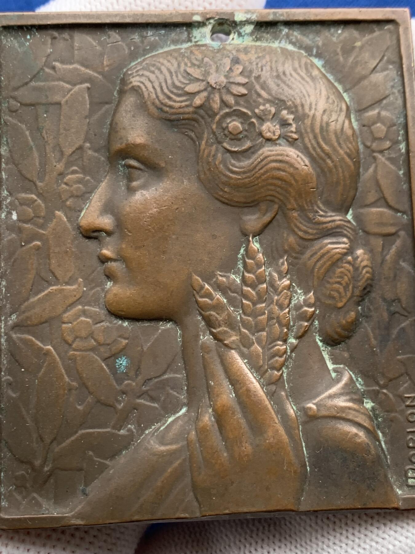 《竞宝斋》第274场- 周日，周一，周二  3场连拍 （全场包邮） 法国桑德斯畜牧饲料集团铜章 134.4克 65.4*56.5mm