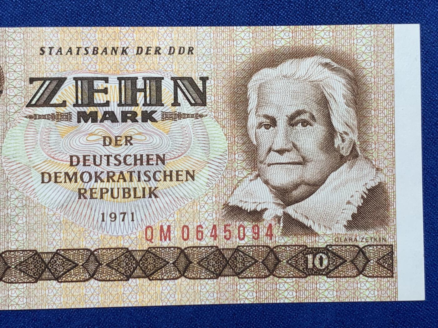 《竞宝斋》第274场- 周日，周一，周二  3场连拍 （全场包邮） 民主德国 东德 1971 10马克 纸币