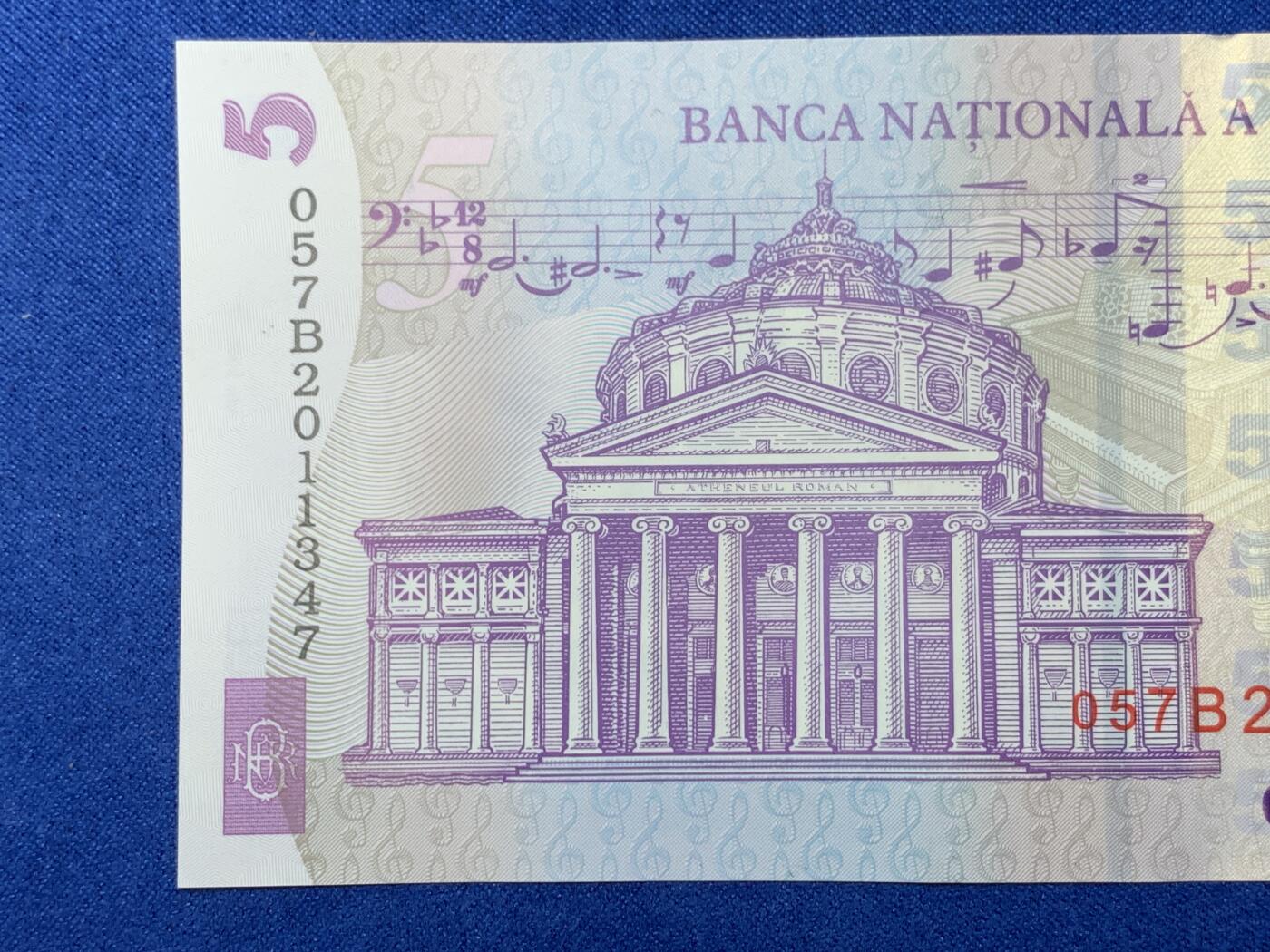 《竞宝斋》第274场- 周日，周一，周二  3场连拍 （全场包邮） 罗马尼亚 2005 年 纸币 5列伊 细节见图