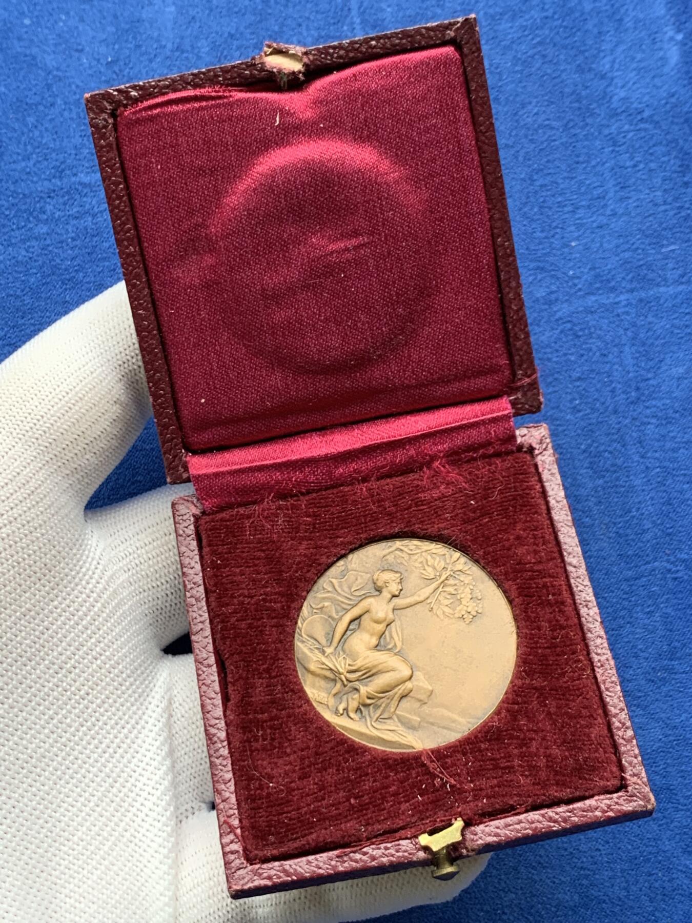 《竞宝斋》第274场- 周日，周一，周二  3场连拍 （全场包邮） 法国巴黎第十一区学校基金铜章 15.4克 33.6mm