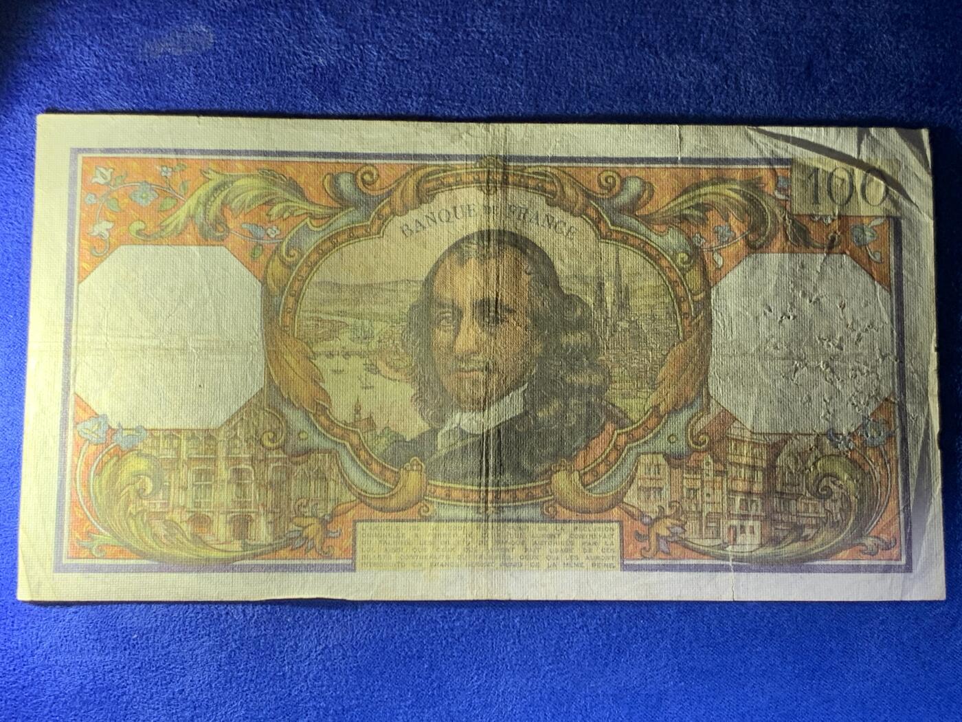 《竞宝斋》第274场- 周日，周一，周二  3场连拍 （全场包邮） 法国 1965年100法郎 细节见图