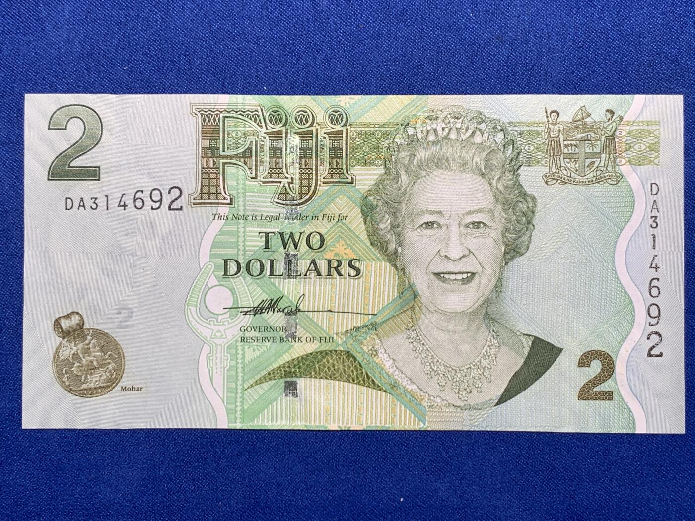 《竞宝斋》第274场- 周日，周一，周二  3场连拍 （全场包邮） 斐济  2元纸币 (2011)